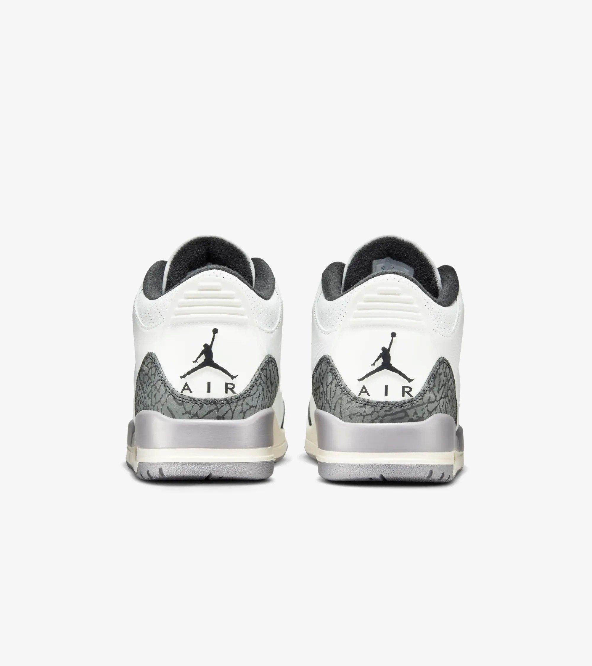 Jordan 3 Retro "Cement Grey" Men's Shoe - SUMMIT WHITE/FIRE RED/CEMENT GREY Thumbnail View 5