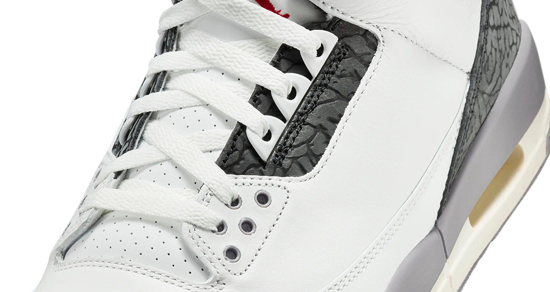 Jordan 3 Retro "Cement Grey" Men's Shoe - SUMMIT WHITE/FIRE RED/CEMENT GREY Thumbnail View 9