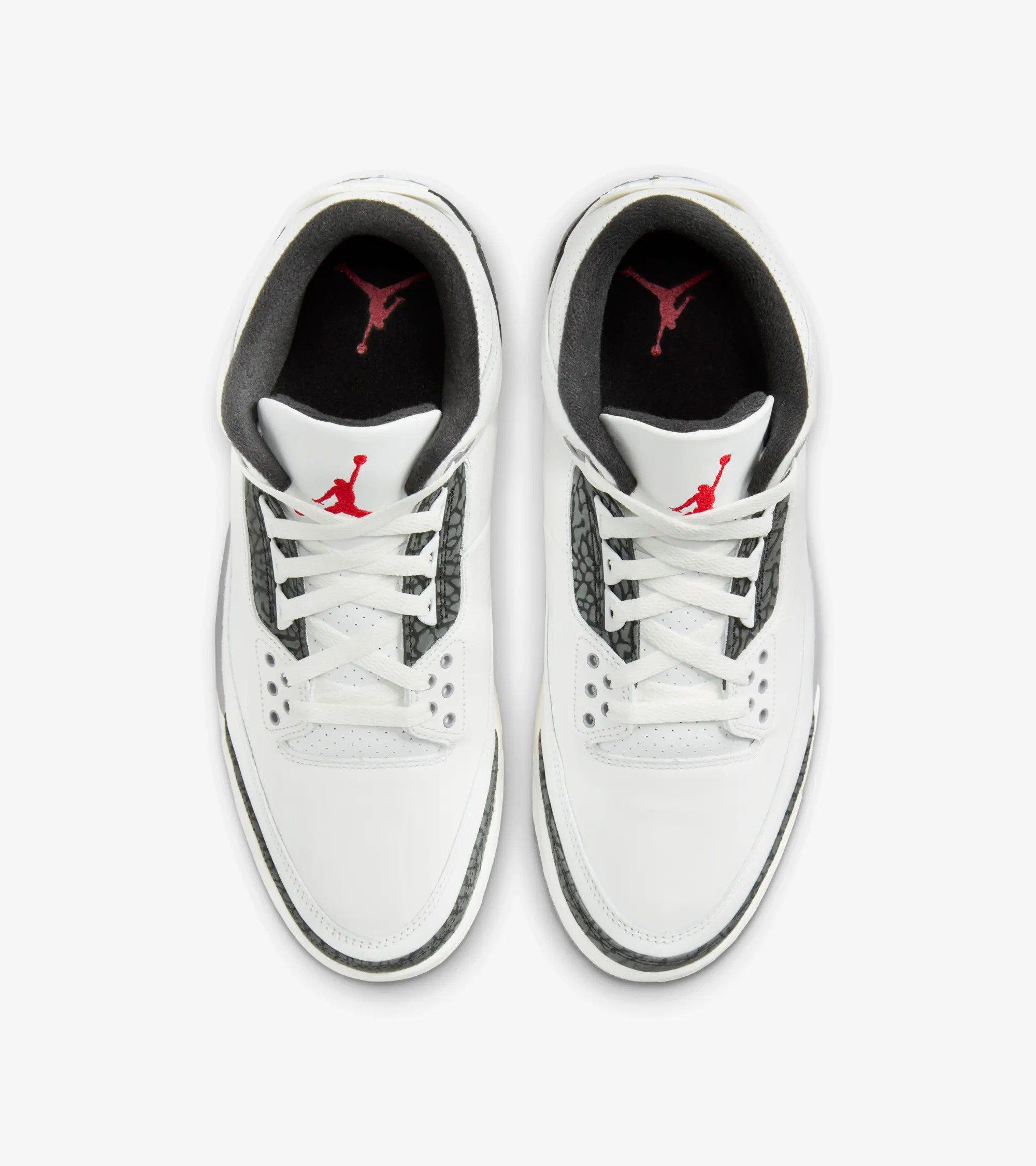 Jordan 3 Retro "Cement Grey" Men's Shoe - SUMMIT WHITE/FIRE RED/CEMENT GREY Thumbnail View 6