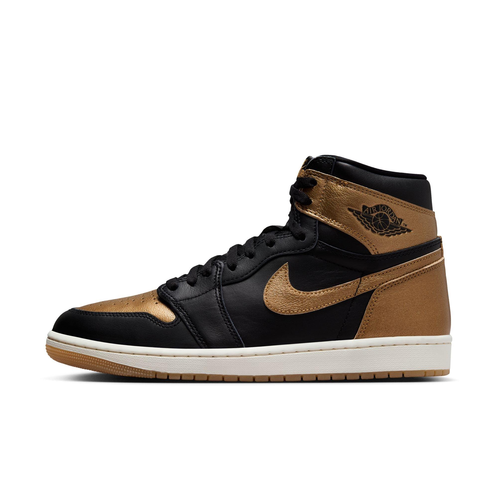 Jordan 1 Retro High OG "Black And Gold" Men's Shoe - BLACK/METALLIC GOLD/SAIL Thumbnail View 8