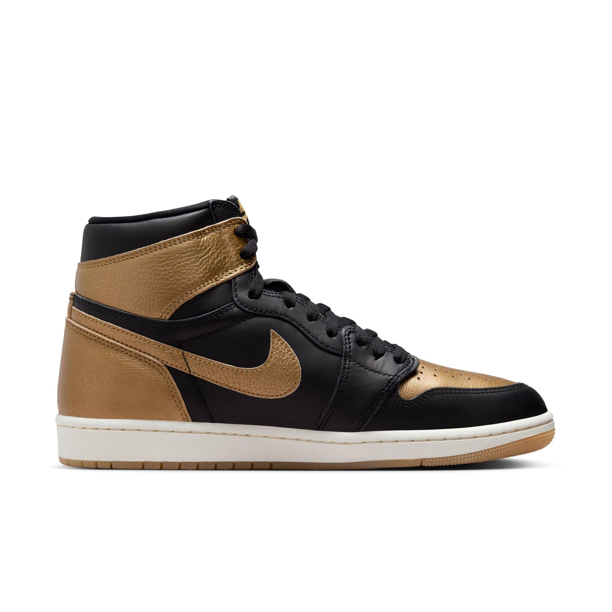 Jordan 1 Retro High OG "Black And Gold" Men's Shoe - BLACK/METALLIC GOLD/SAIL Thumbnail View 2