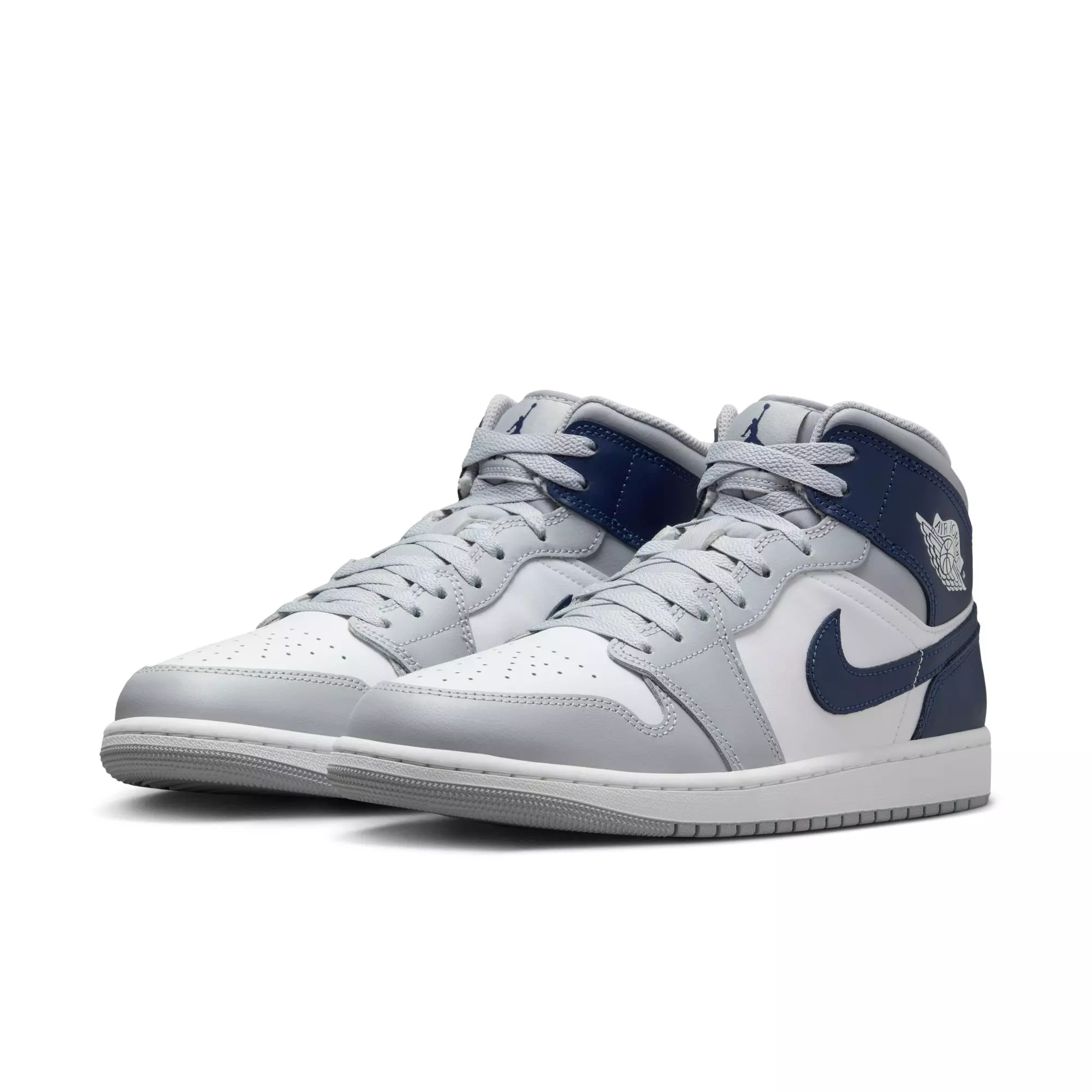 Jordan 1 Mid "White/Midnight Navy/Wolf Grey" Men's Shoe - WHITE/NAVY