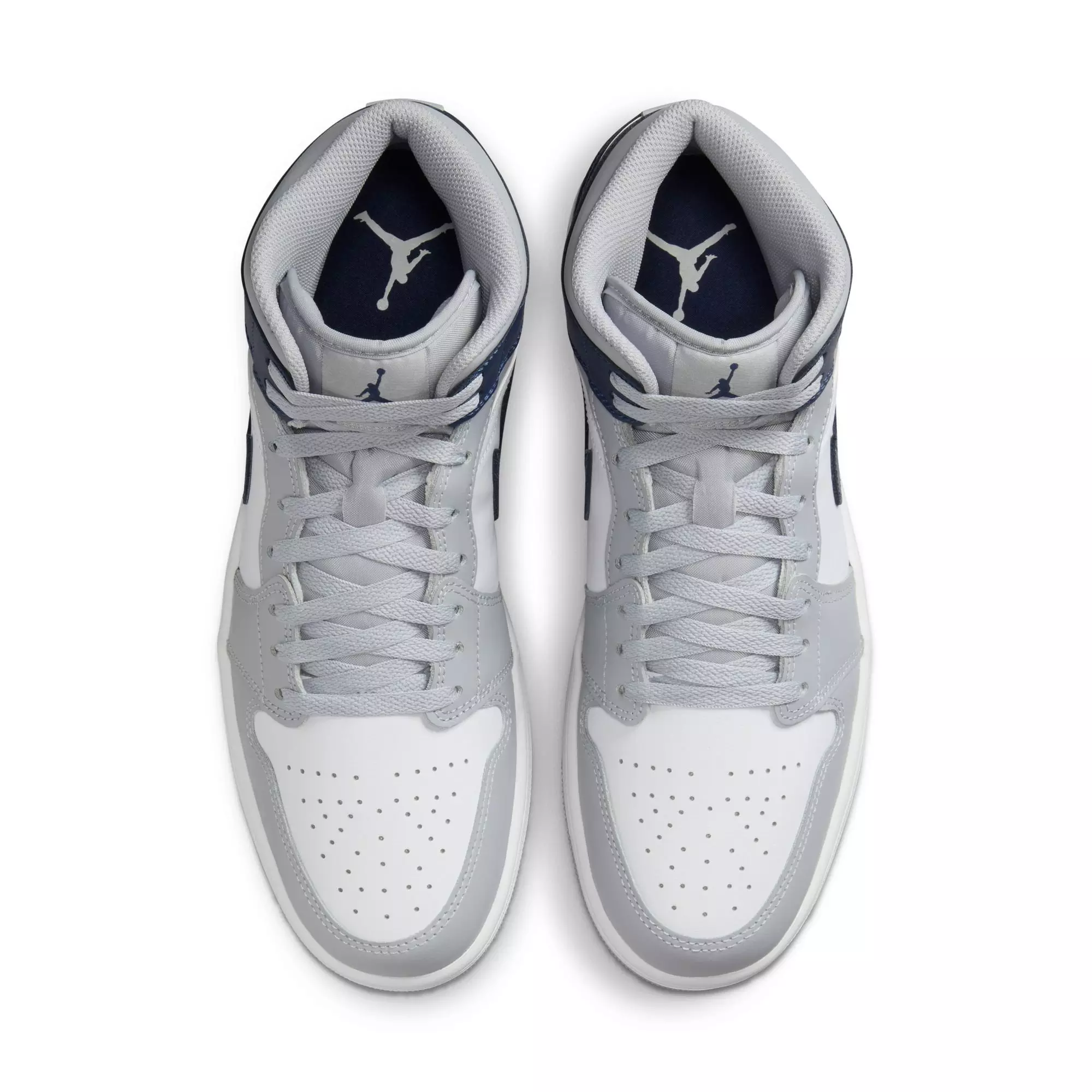 Jordan 1 Mid "White/Midnight Navy/Wolf Grey" Men's Shoe - WHITE/NAVY