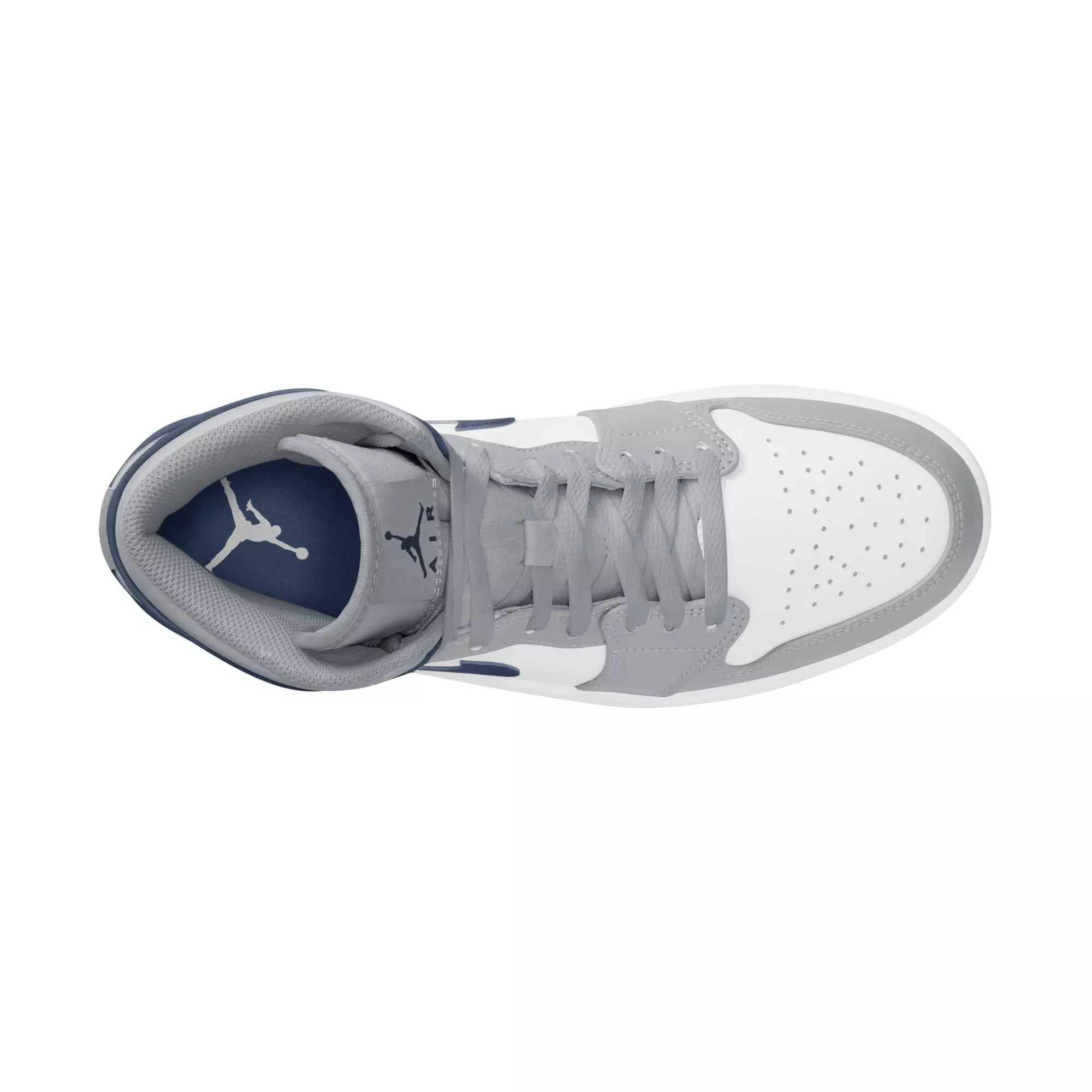 Jordan 1 Mid "White/Midnight Navy/Wolf Grey" Men's Shoe - WHITE/NAVY
