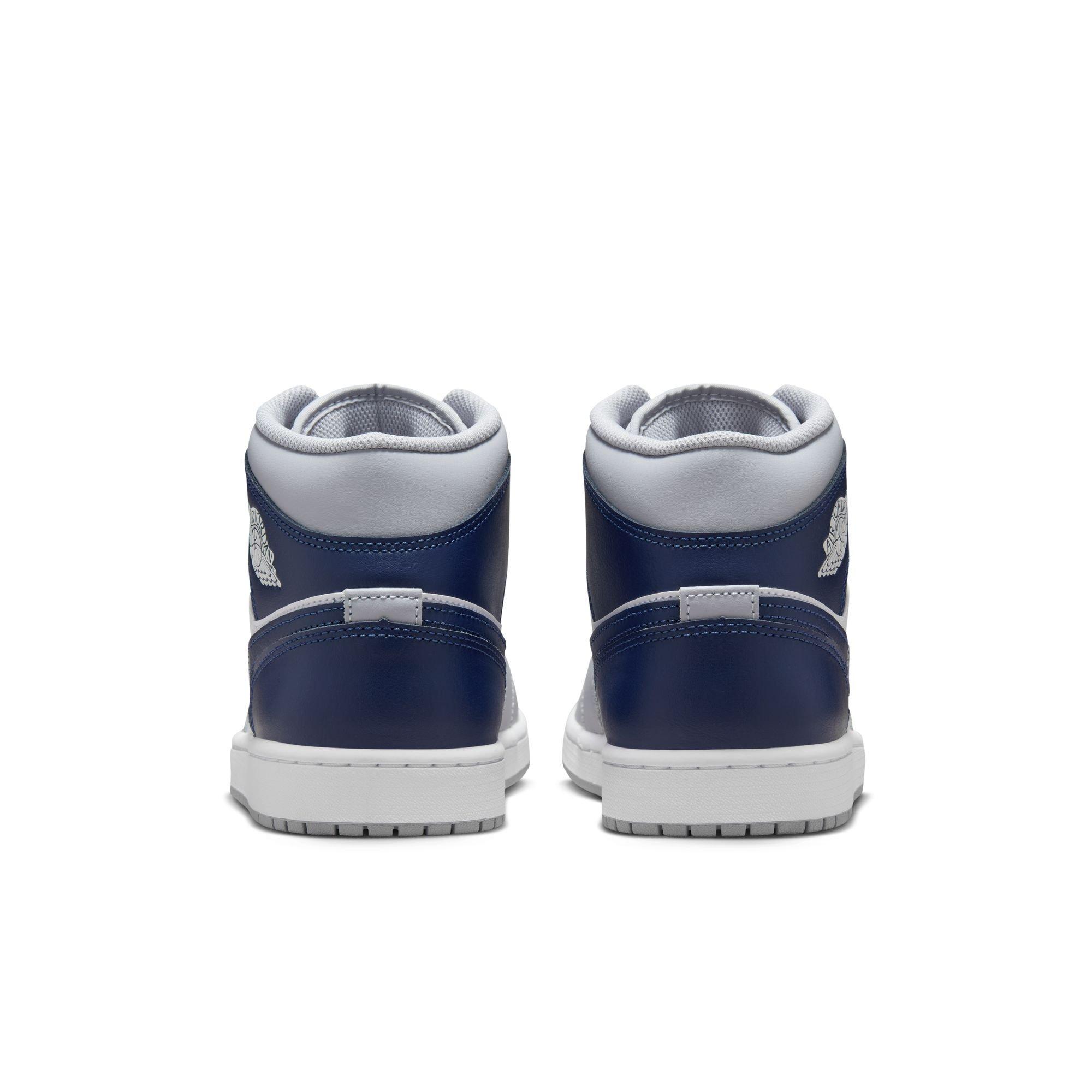 Air jordan 1 mid navy white clearance