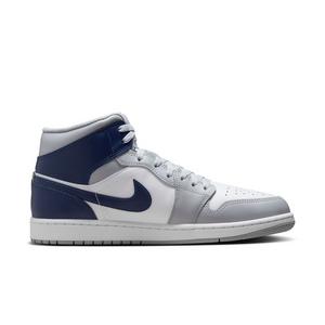 Jordan 1 Mid "White/Midnight Navy/Wolf Grey" Men's Shoe