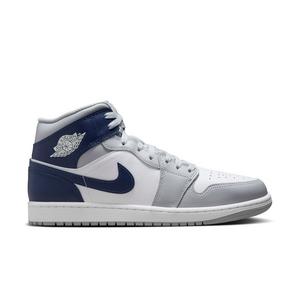Jordan 1 Mid "White/Midnight Navy/Wolf Grey" Men's Shoe