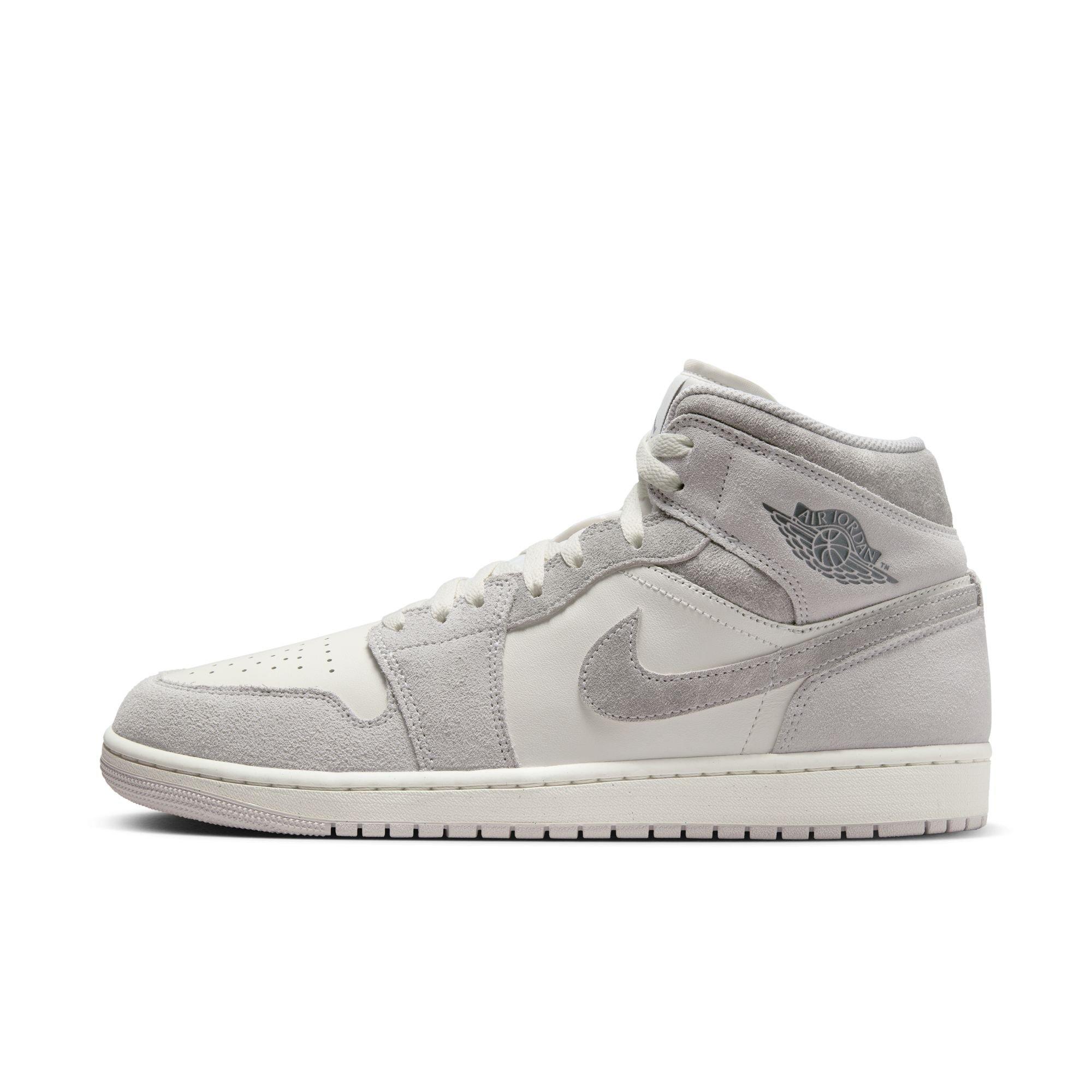 Jordan 1 Mid SE "Neutral Grey/Smoke Grey/Sail" Men's Shoe - GREY/WHITE Thumbnail View 3