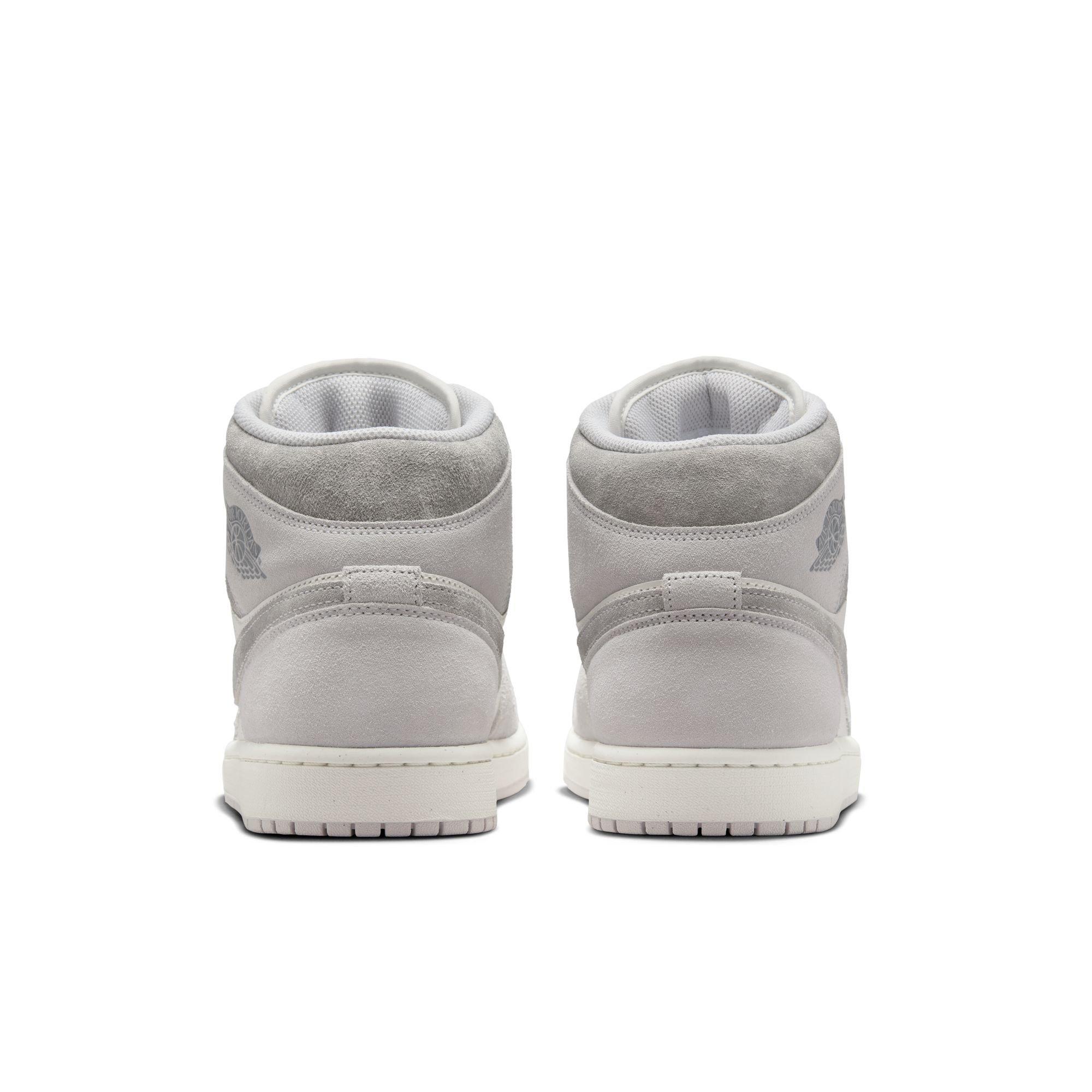 Jordan 1 Mid SE "Neutral Grey/Smoke Grey/Sail" Men's Shoe - GREY/WHITE Thumbnail View 8