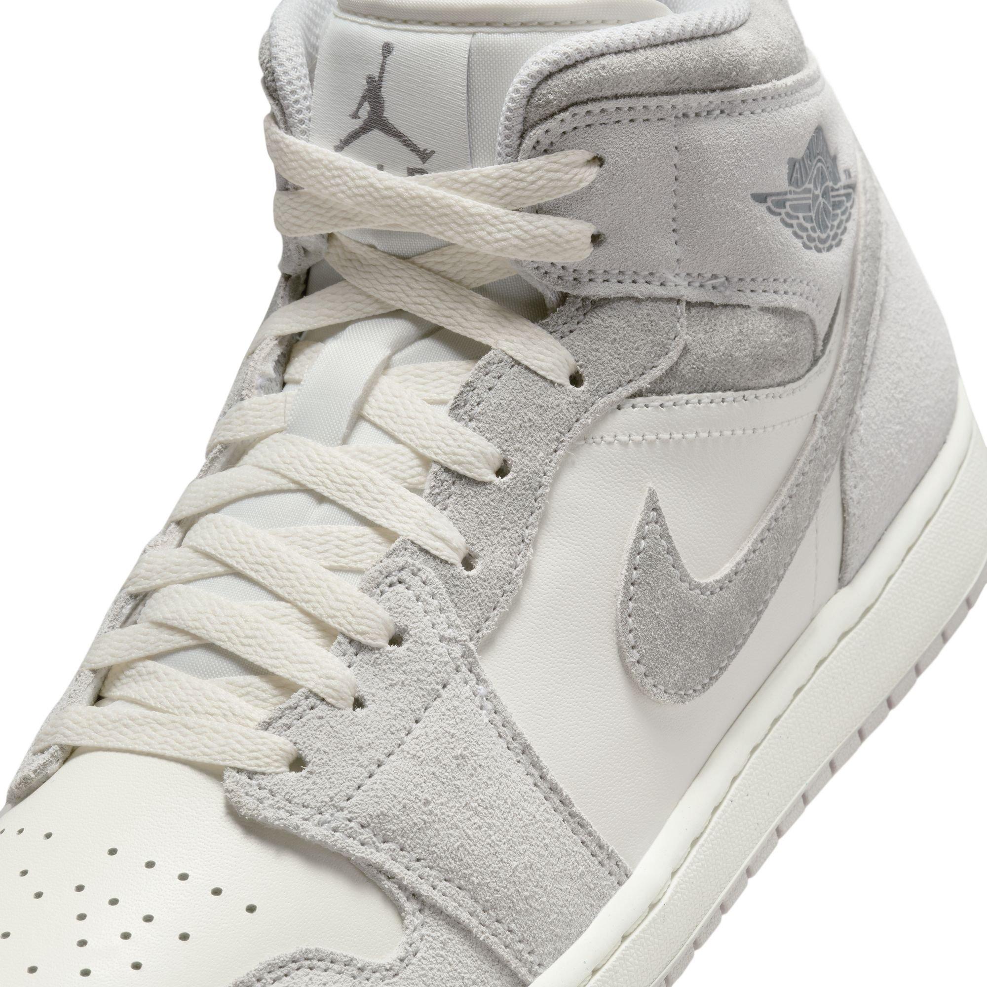 Jordan 1 Mid SE "Neutral Grey/Smoke Grey/Sail" Men's Shoe - GREY/WHITE Thumbnail View 10