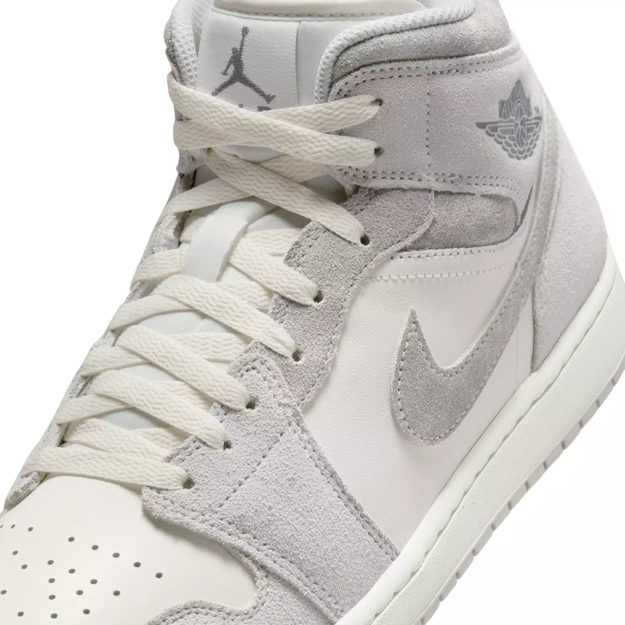 Jordan 1 Mid SE "Neutral Grey/Smoke Grey/Sail" Men's Shoe - GREY/WHITE