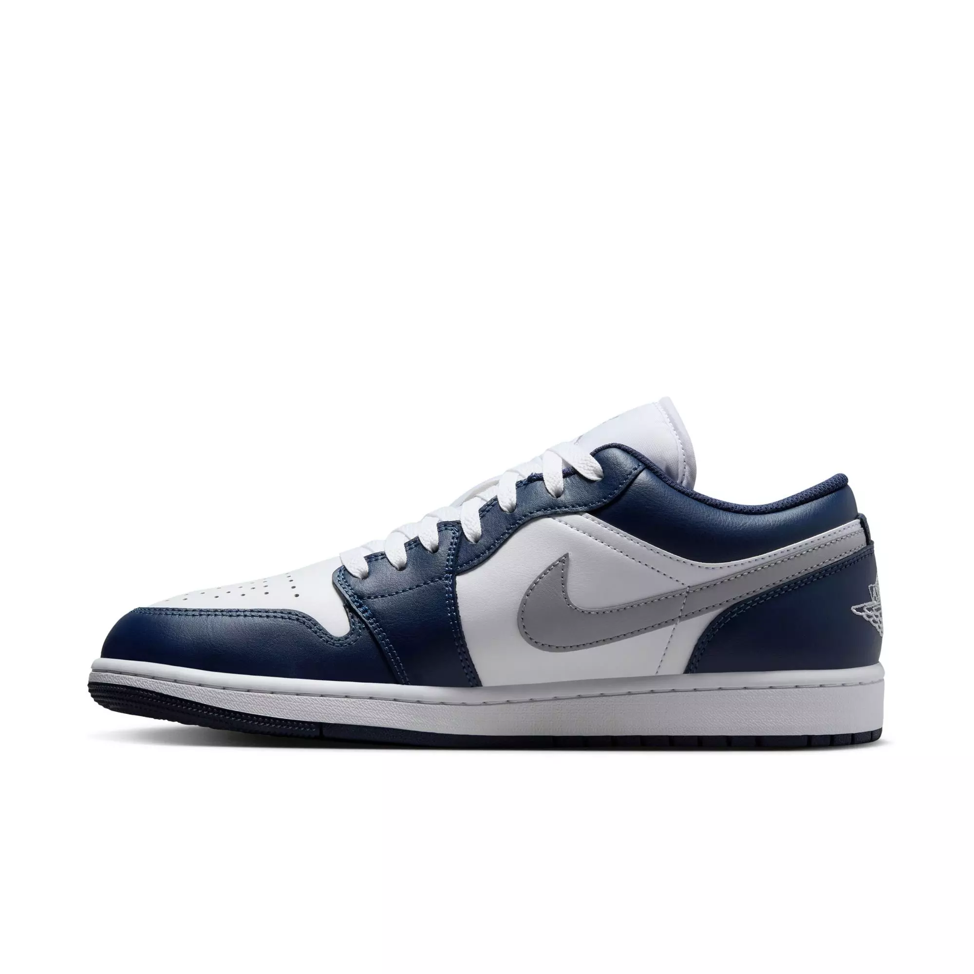 Jordan 1 Low "White/Wolf Grey/Midnight Navy" Men's Shoe - WHITE/GREY/NAVY