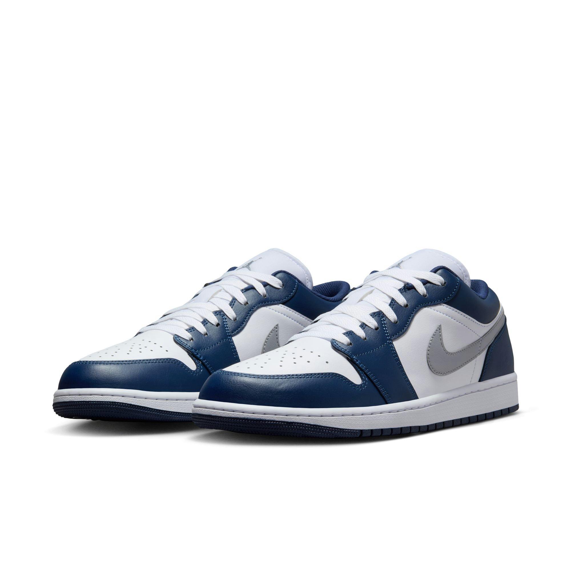 Jordan 1 Low "White/Wolf Grey/Midnight Navy" Men's Shoe - WHITE/GREY/NAVY Thumbnail View 5