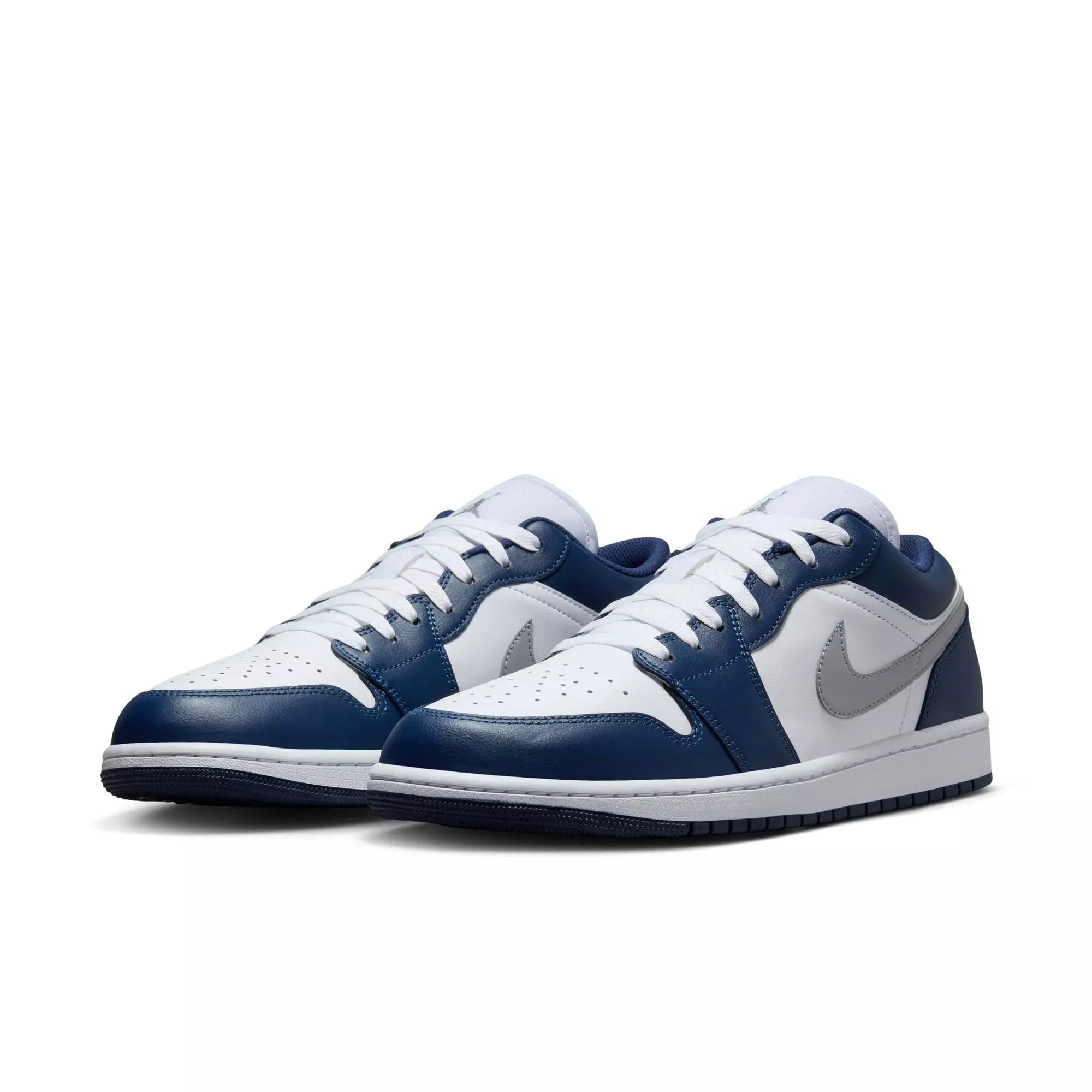 Jordan 1 Low "White/Wolf Grey/Midnight Navy" Men's Shoe - WHITE/GREY/NAVY