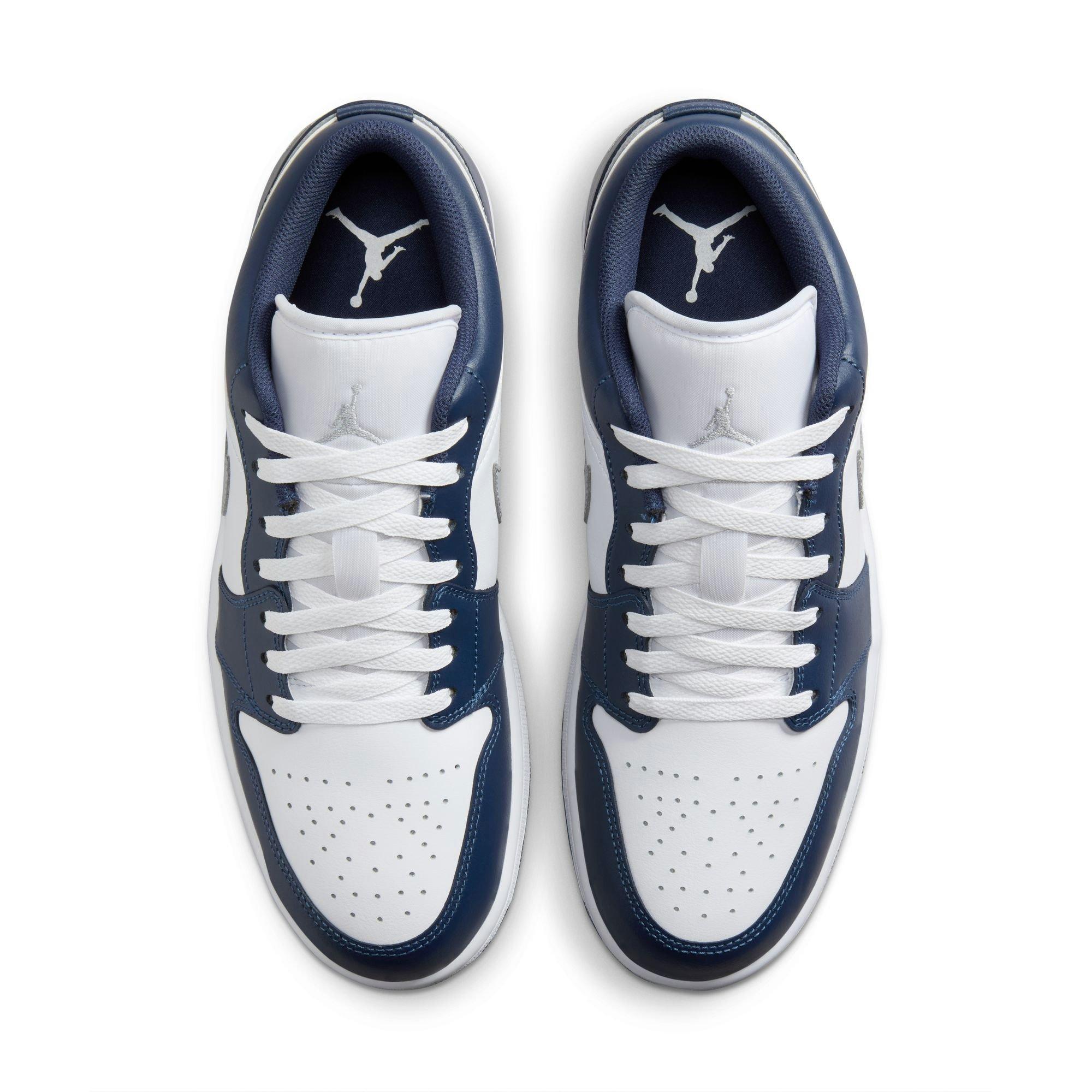 Jordan 1 Low "White/Wolf Grey/Midnight Navy" Men's Shoe - WHITE/GREY/NAVY Thumbnail View 6