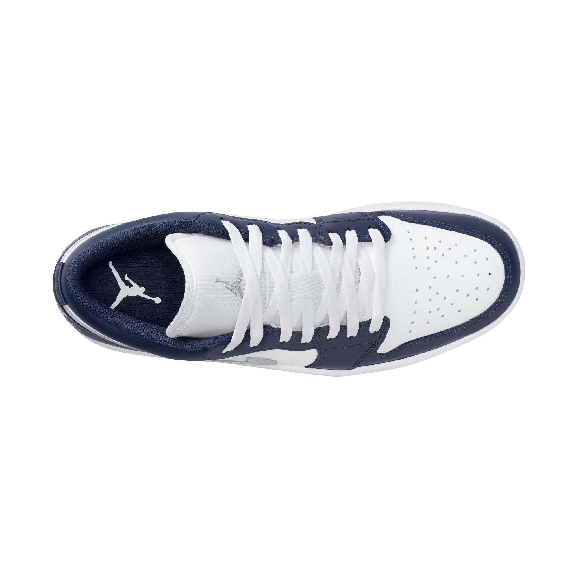 Jordan 1 Low "White/Wolf Grey/Midnight Navy" Men's Shoe - WHITE/GREY/NAVY Thumbnail View 8