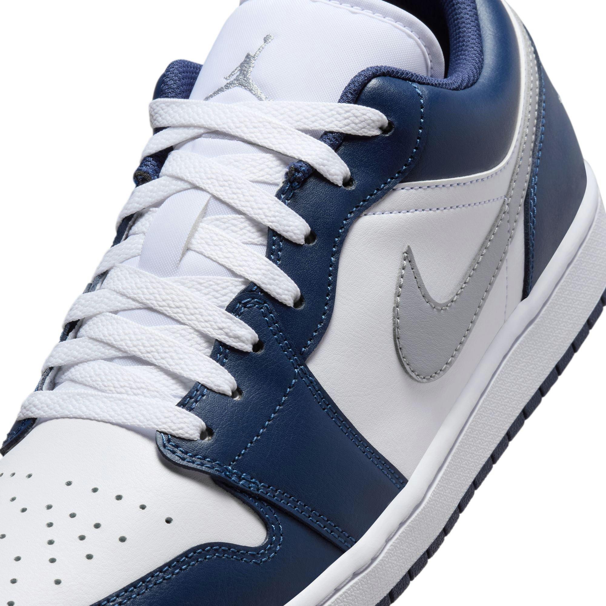 Jordan 1 Low "White/Wolf Grey/Midnight Navy" Men's Shoe - WHITE/GREY/NAVY Thumbnail View 10