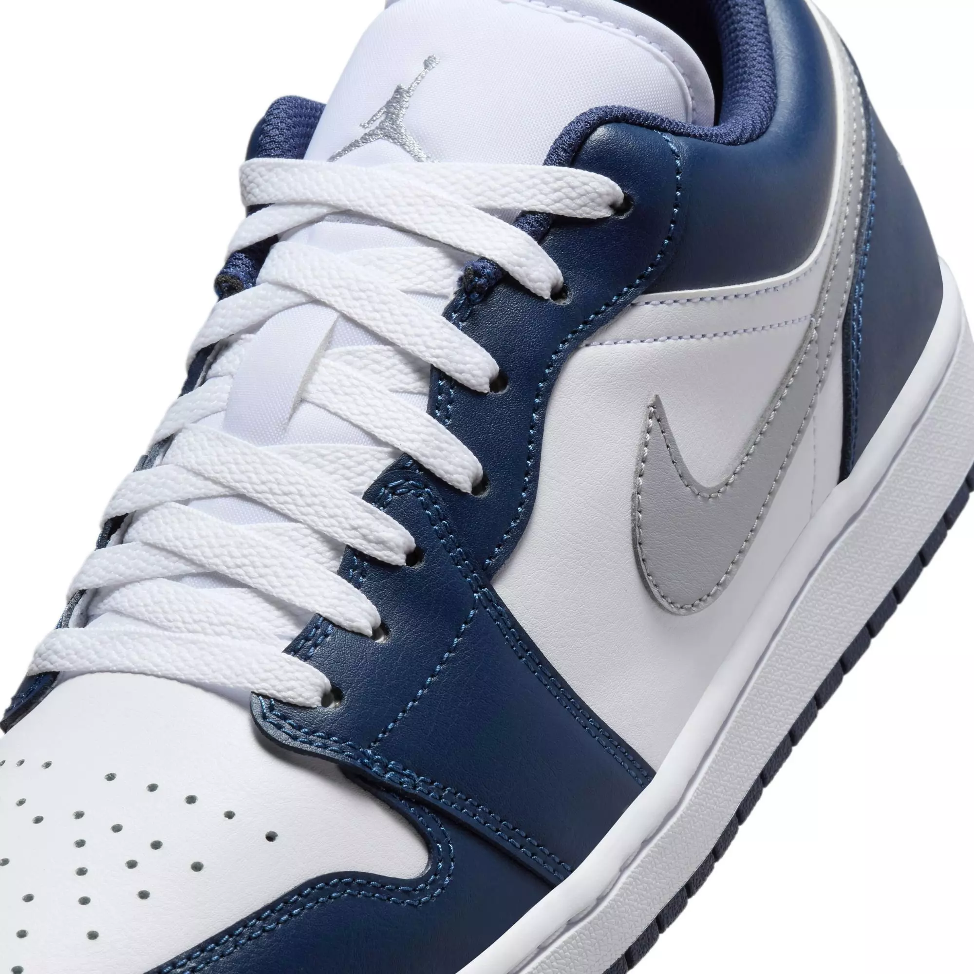 Jordan 1 Low "White/Wolf Grey/Midnight Navy" Men's Shoe - WHITE/GREY/NAVY