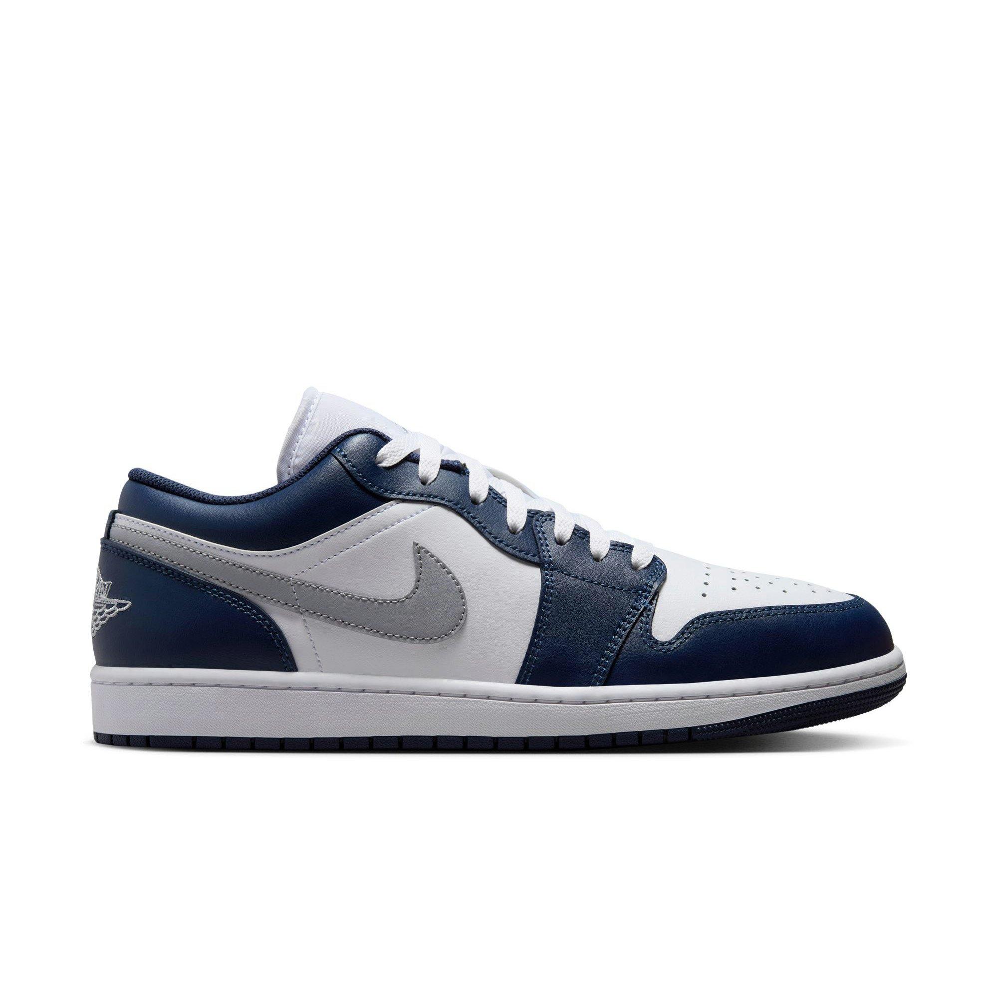 Jordan 1 Low "White/Wolf Grey/Midnight Navy" Men's Shoe - WHITE/GREY/NAVY Thumbnail View 1