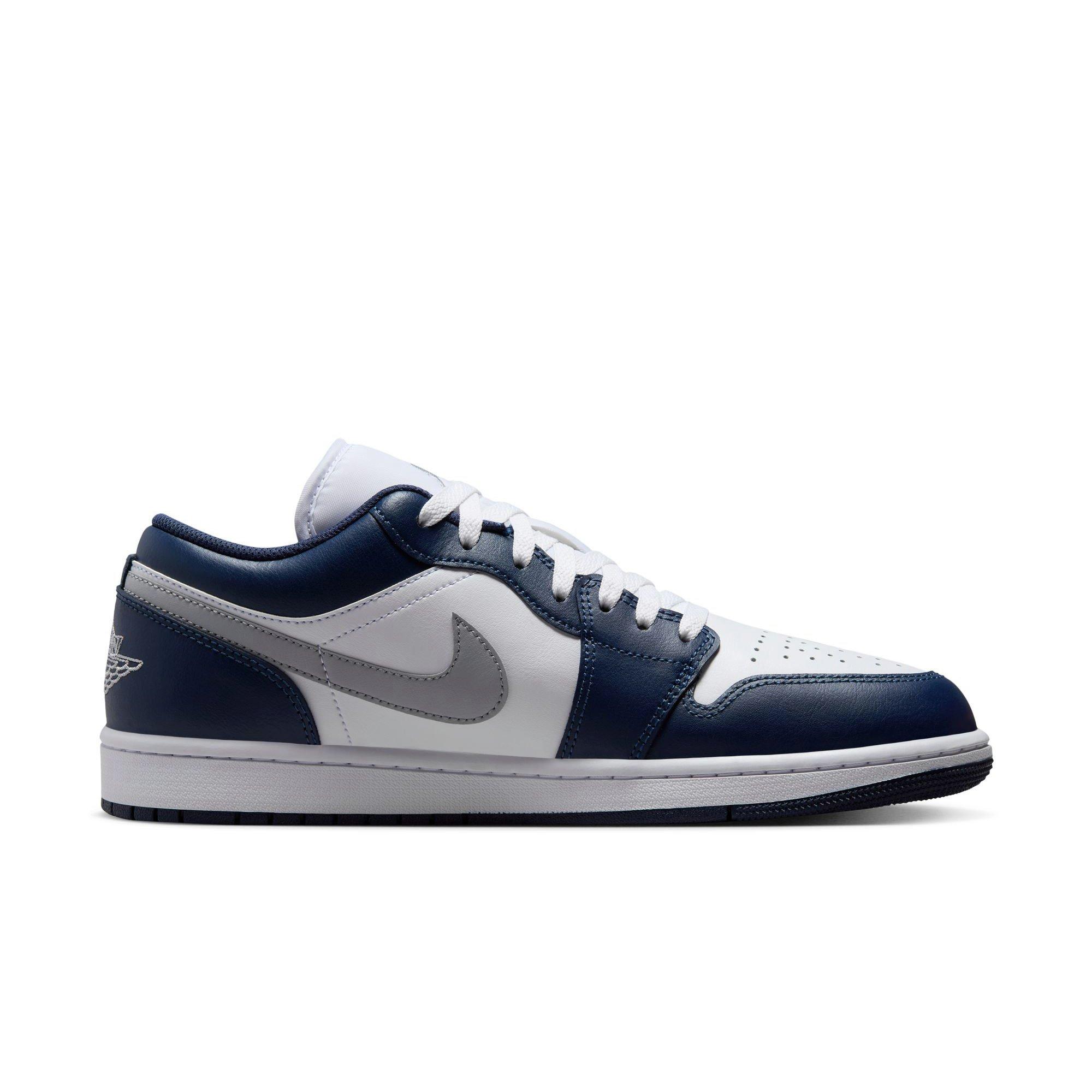 Jordan 1 Low Men's "White/Wolf Grey/Midnight Navy" Shoe