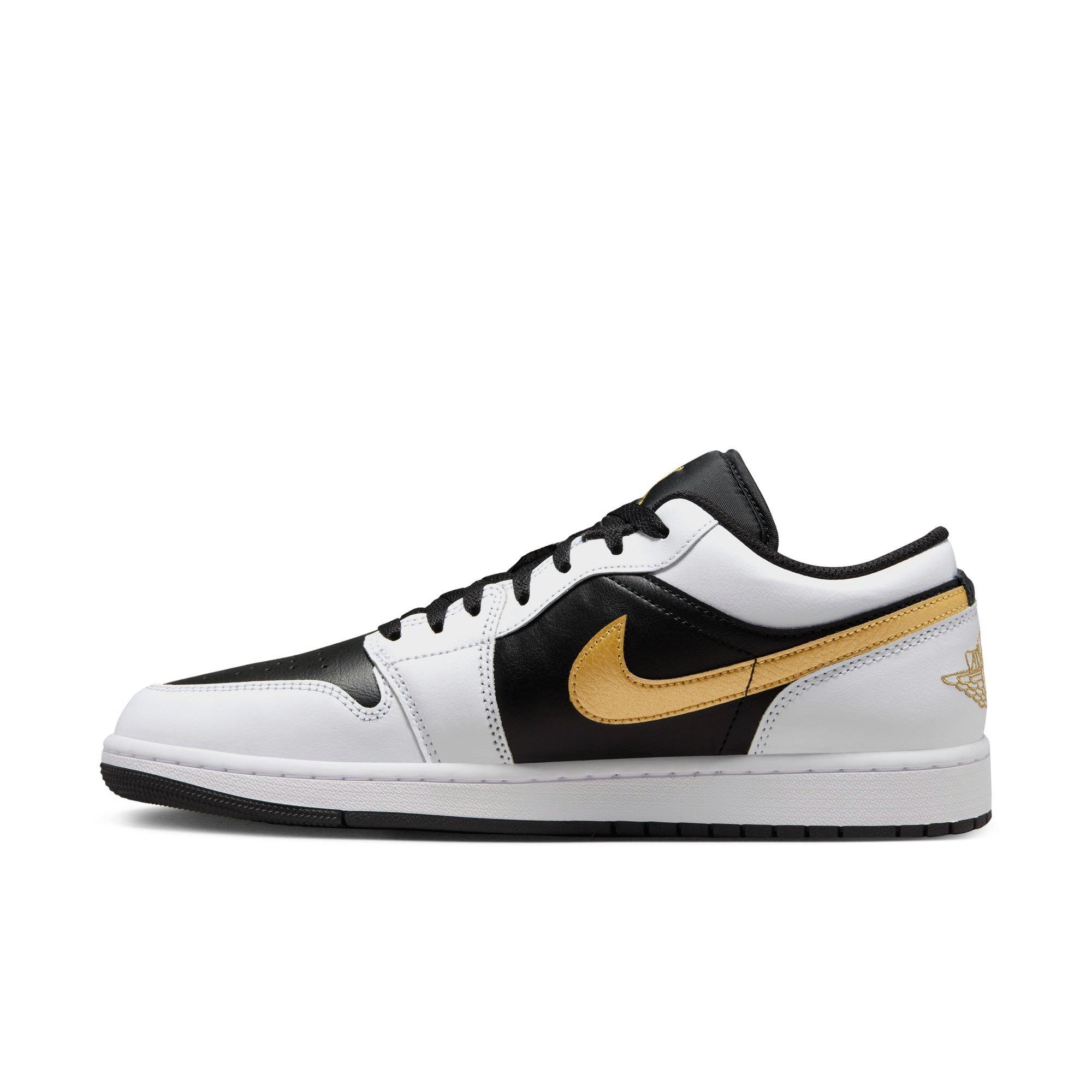 Jordan 1 Low "White/Metallic Gold/Black" Men's Shoe - WHITE/BLACK Thumbnail View 4