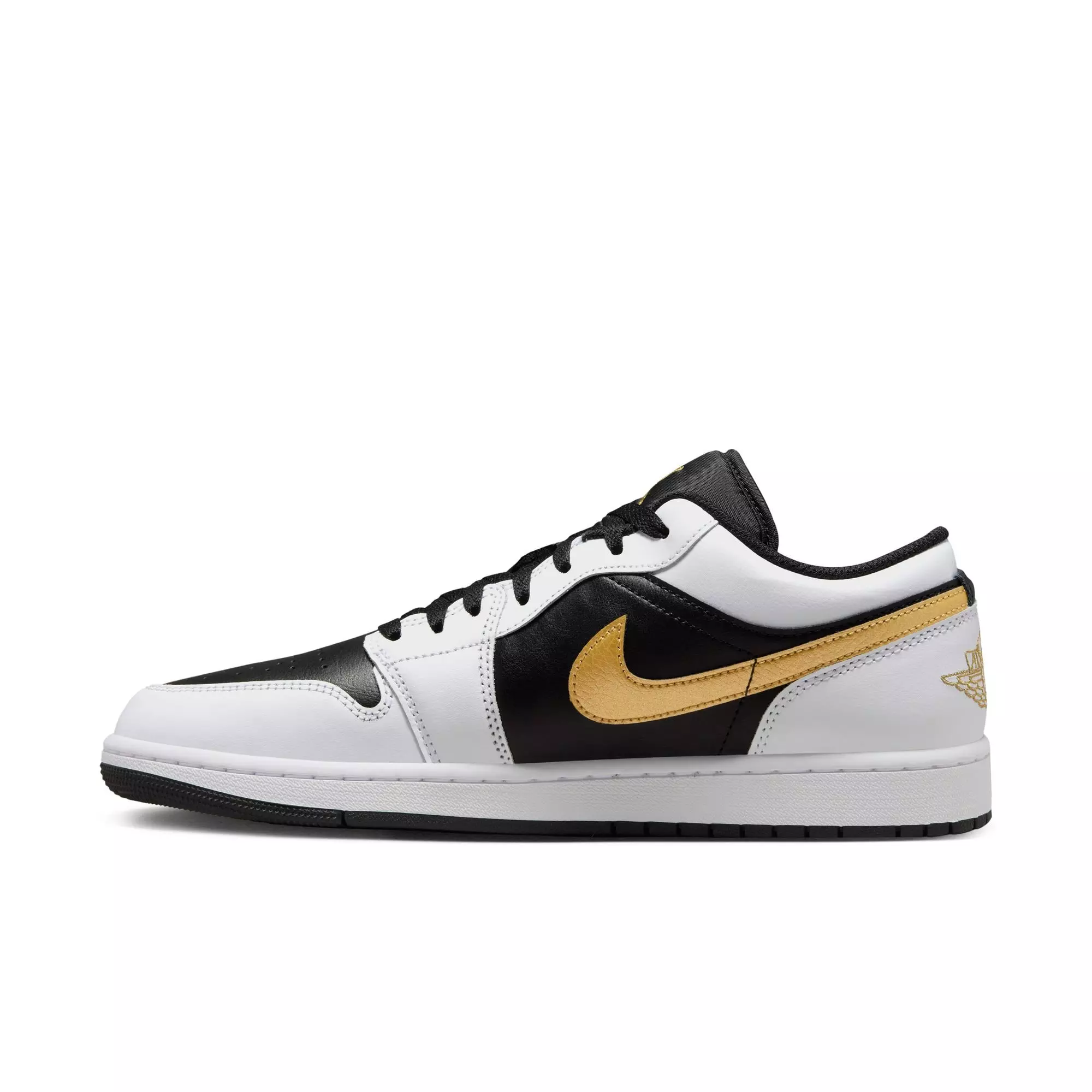 Jordan 1 Low "White/Metallic Gold/Black" Men's Shoe - WHITE/BLACK