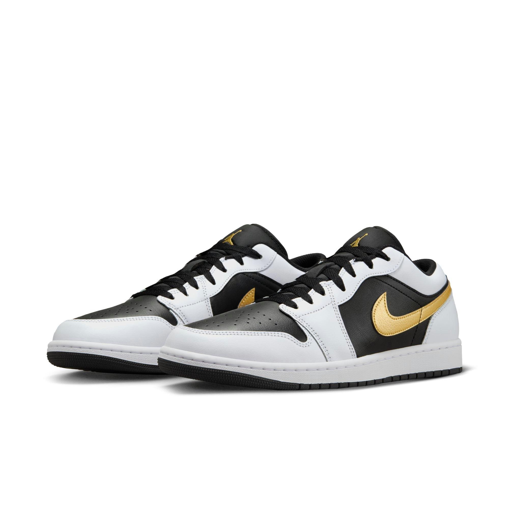 Jordan 1 Low "White/Metallic Gold/Black" Men's Shoe - WHITE/BLACK Thumbnail View 5