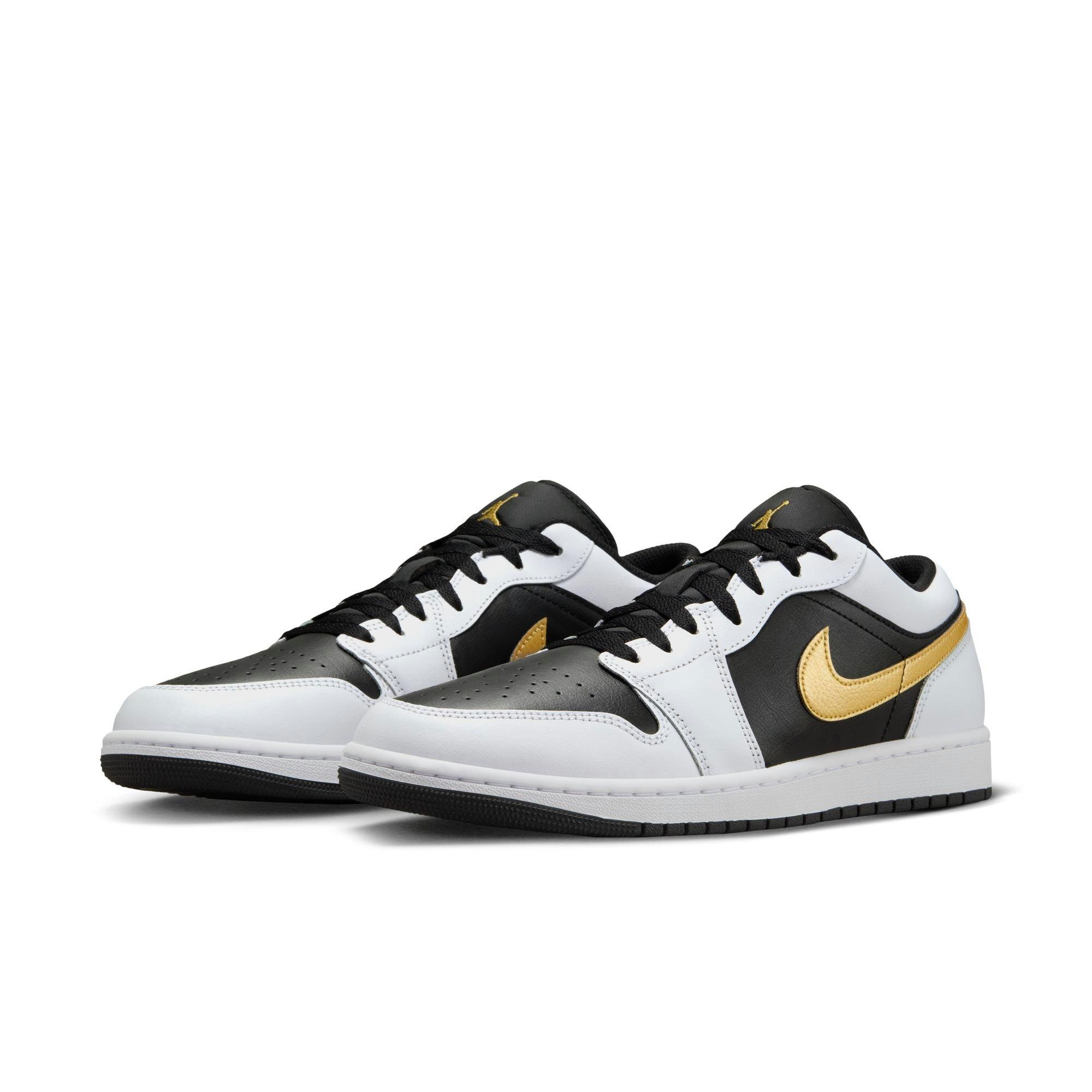 Jordan 1 Low Men's "White/Metallic Gold/Black" Shoe