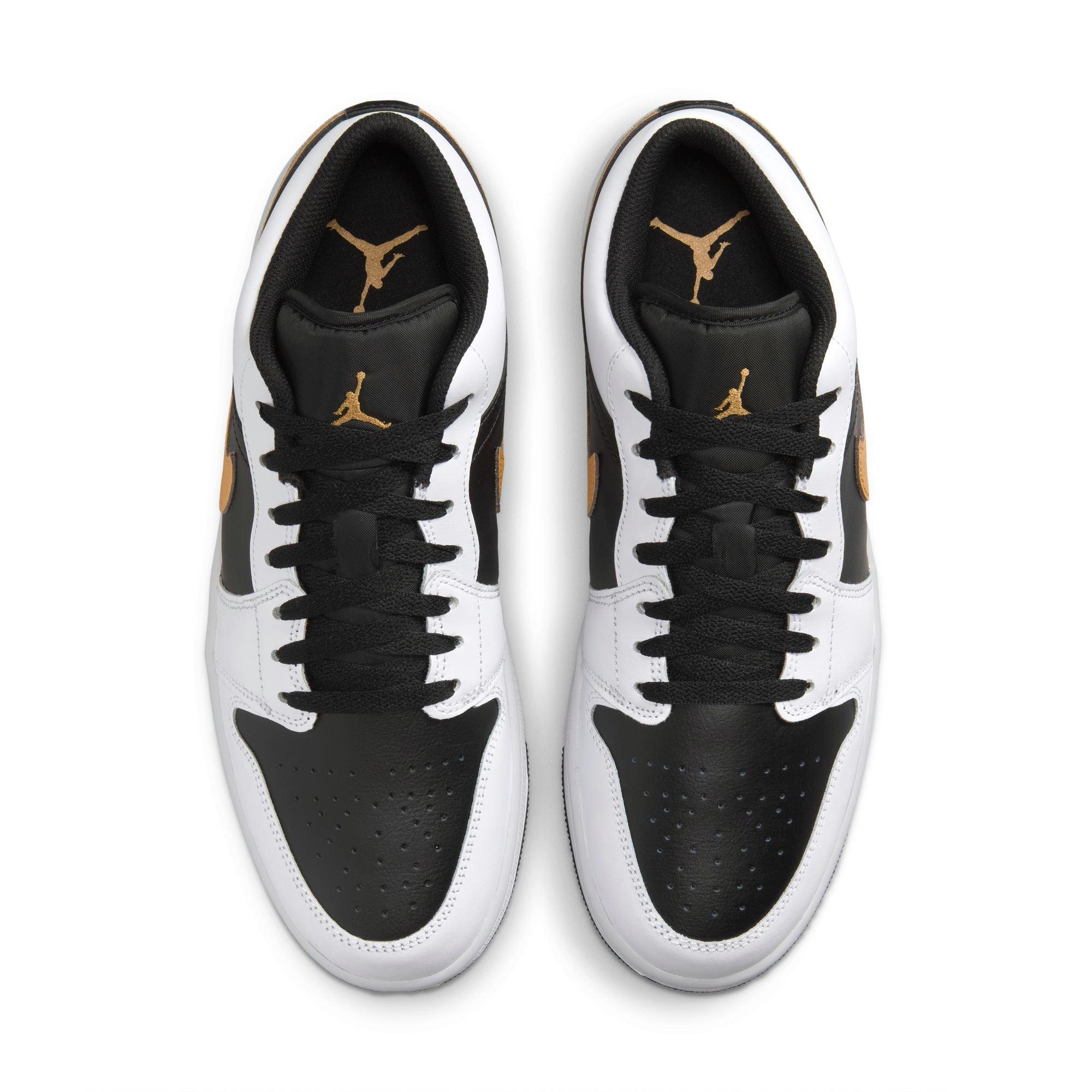 Jordan 1 Low "White/Metallic Gold/Black" Men's Shoe - WHITE/BLACK Thumbnail View 6
