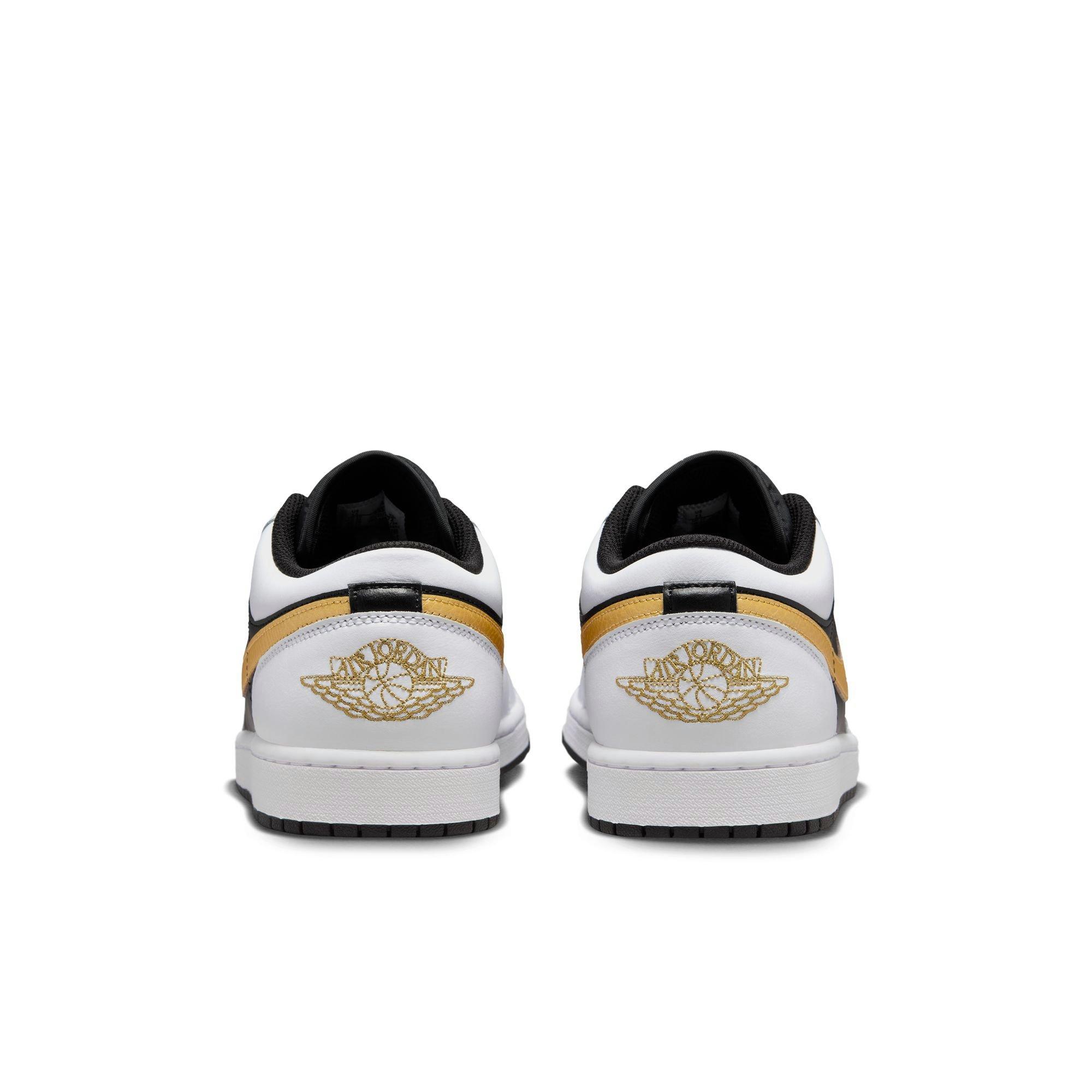 Jordan 1 Low "White/Metallic Gold/Black" Men's Shoe - WHITE/BLACK Thumbnail View 7