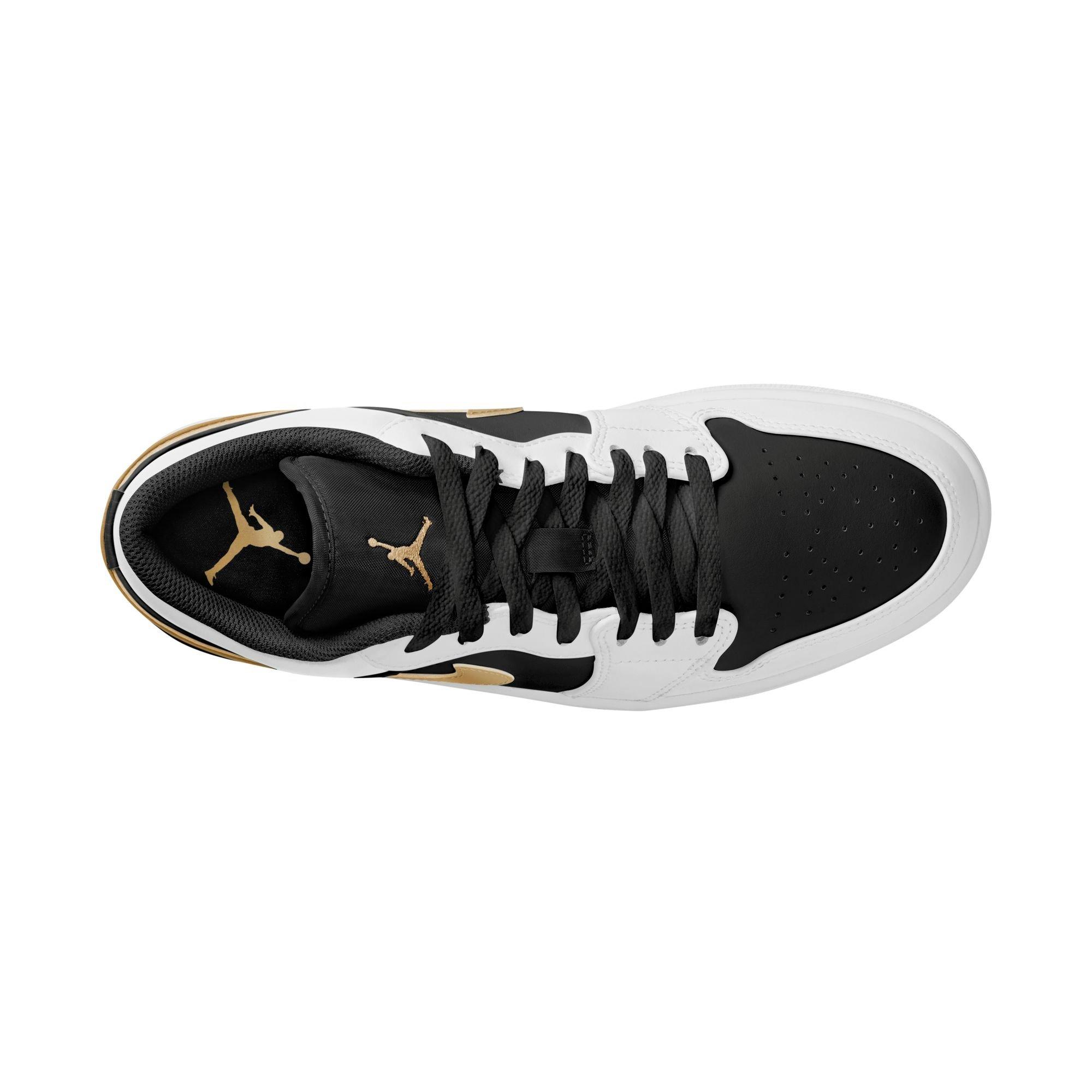 Jordan 1 Low "White/Metallic Gold/Black" Men's Shoe - WHITE/BLACK Thumbnail View 8