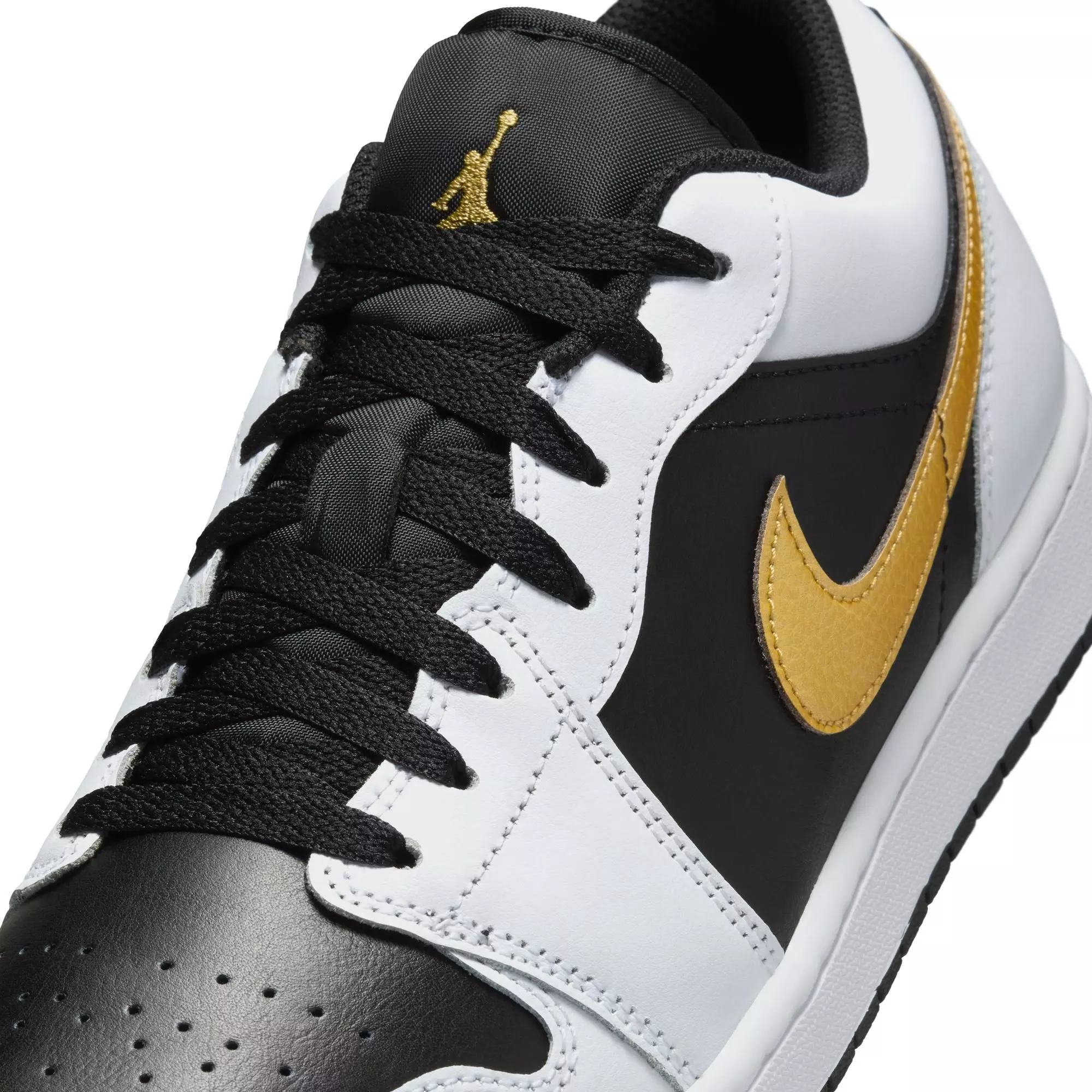 Jordan 1 Low "White/Metallic Gold/Black" Men's Shoe - WHITE/BLACK