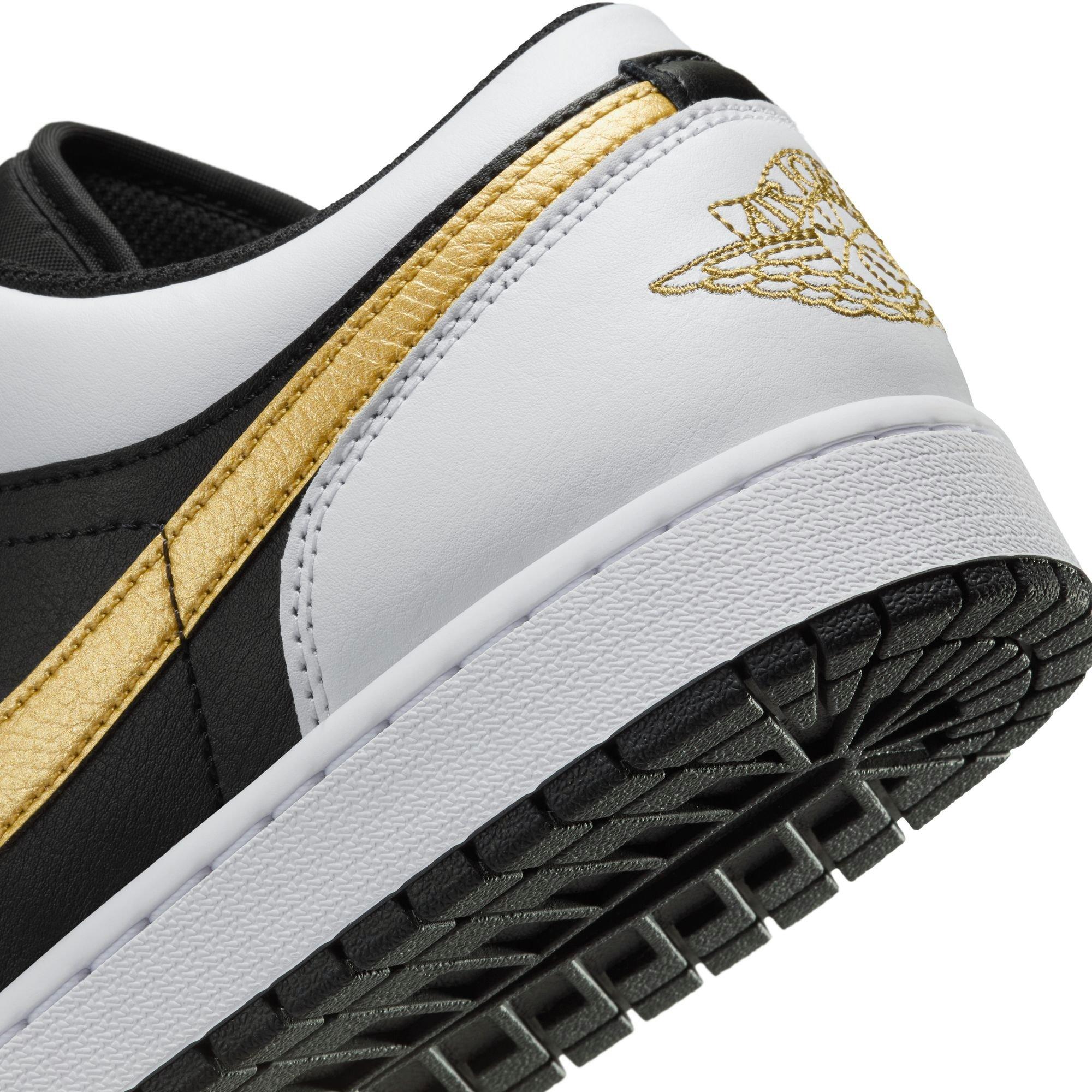 Jordan 1 Low "White/Metallic Gold/Black" Men's Shoe - WHITE/BLACK Thumbnail View 11