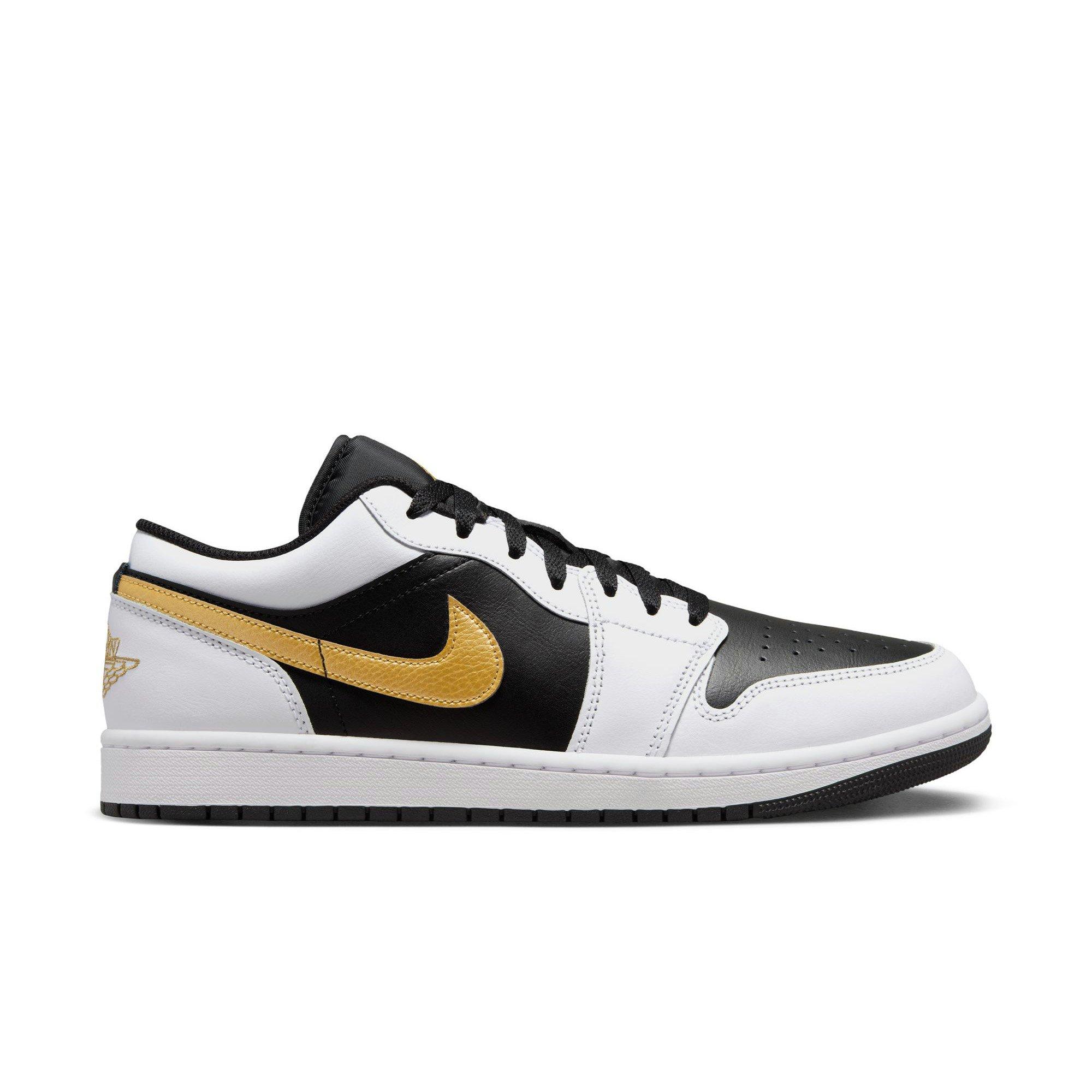 Jordan 1 Low Men's "White/Metallic Gold/Black" Shoe