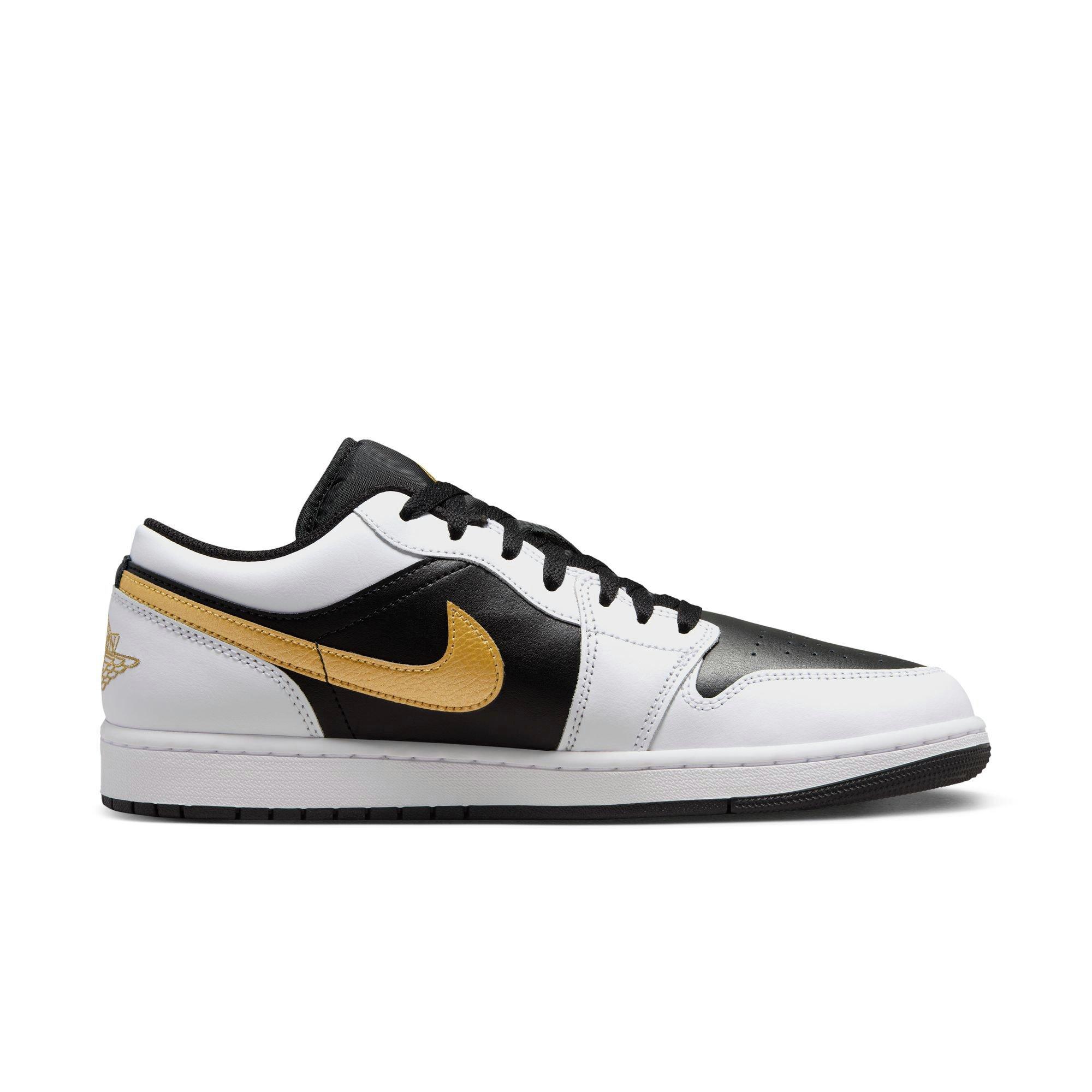 Jordan 1 Low "White/Metallic Gold/Black" Men's Shoe - WHITE/BLACK Thumbnail View 2