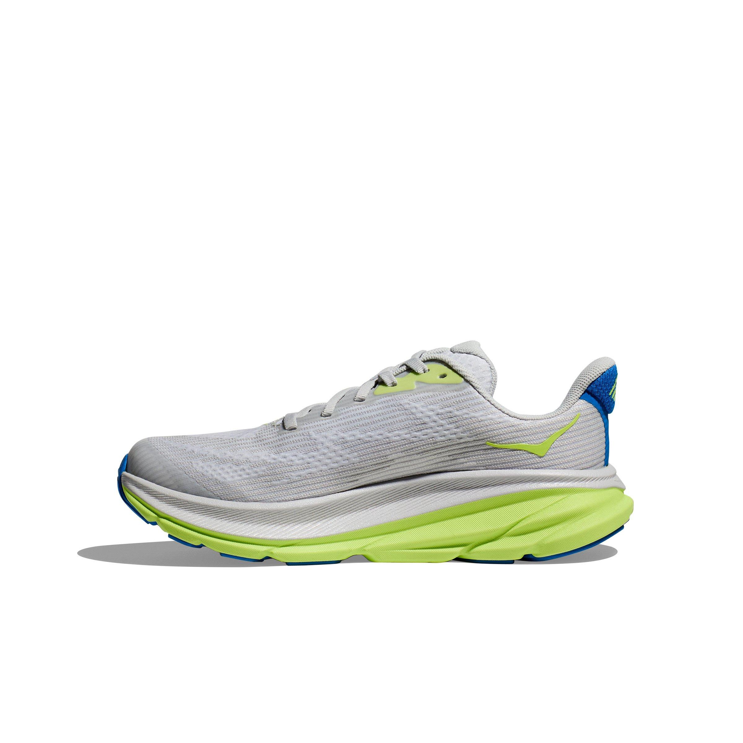 Hoka Clifton 9 Grade School Boys' "Stardust/Electric Cobalt" Running Shoe