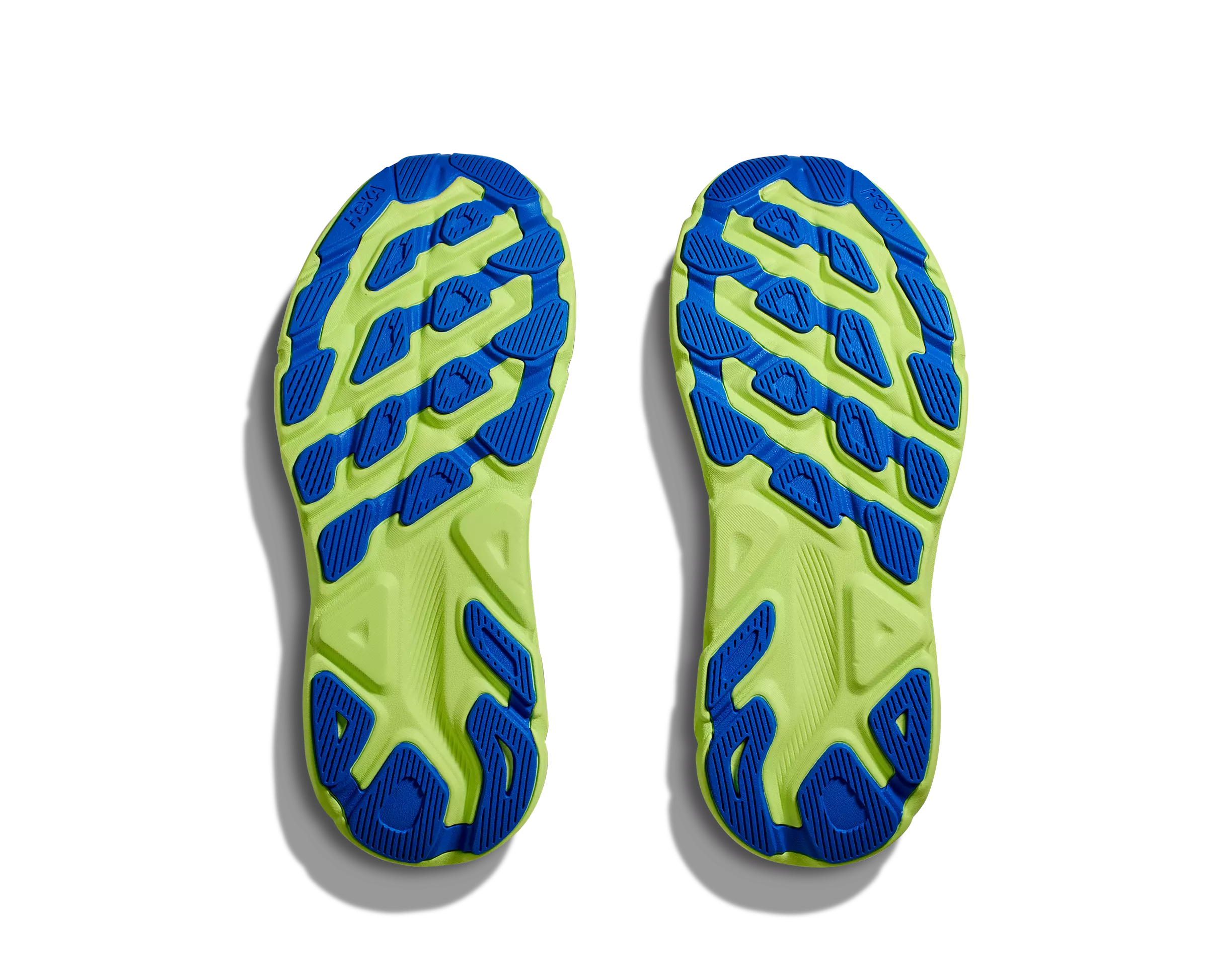 Hoka Clifton 9 "Stardust/Electric Cobalt" Grade School Boys' Running Shoe - GREY/GREEN