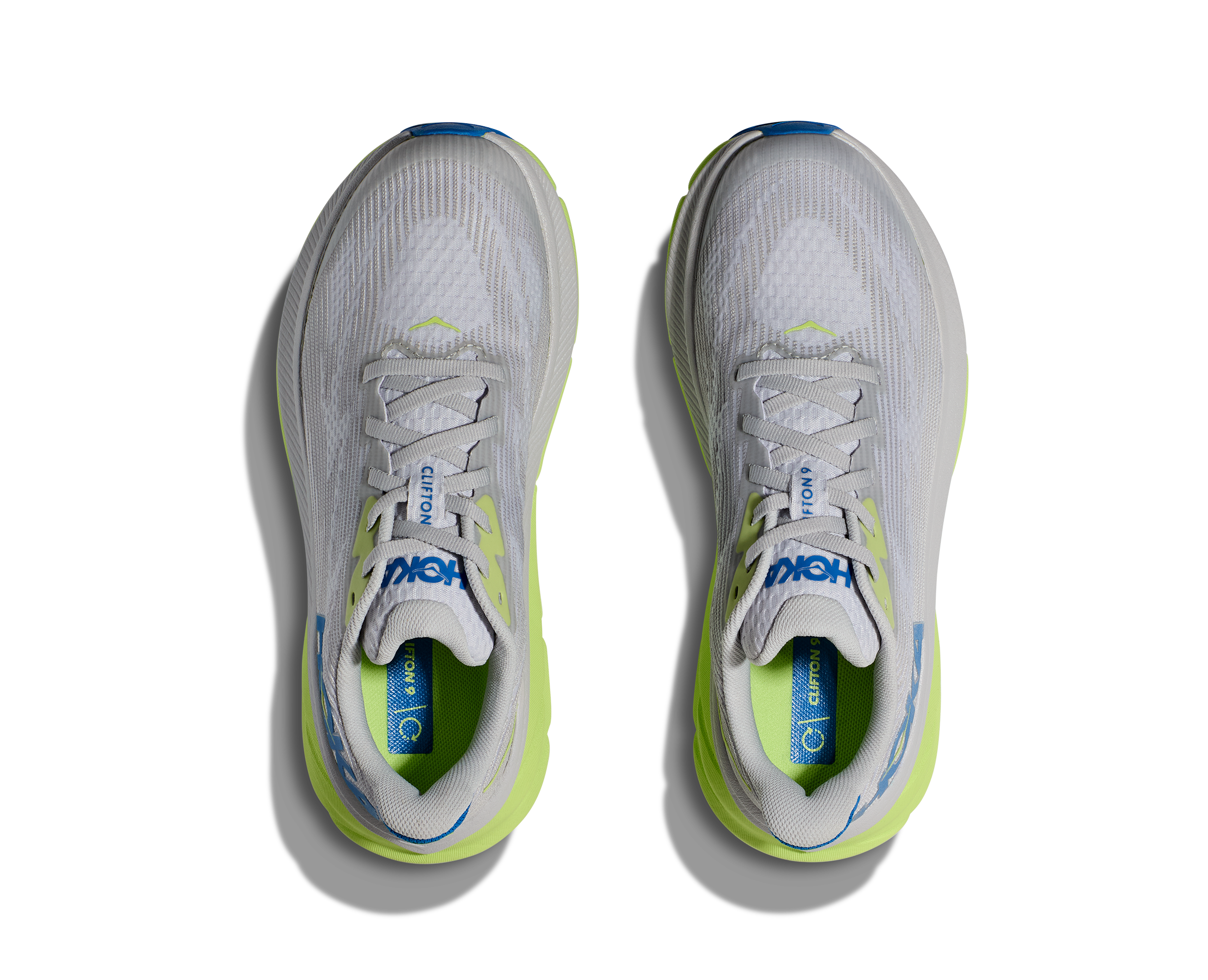 Hoka Clifton 9 Grade School Boys' "Stardust/Electric Cobalt" Running Shoe