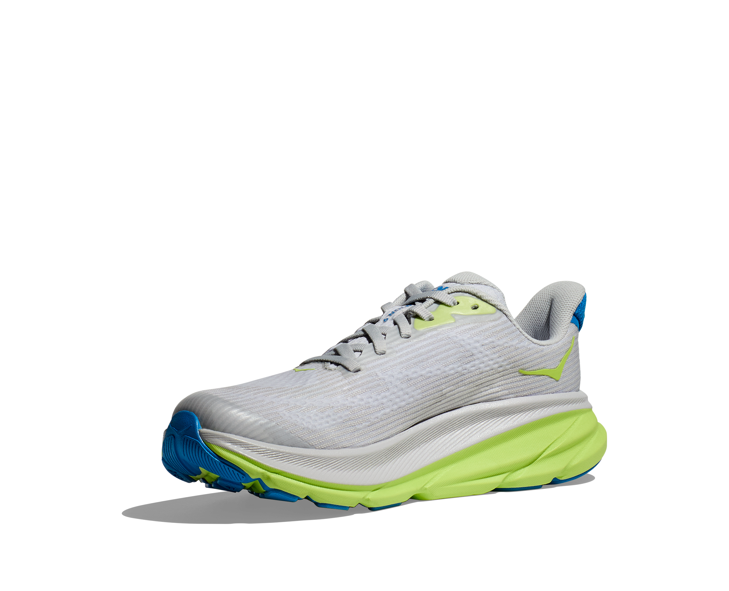 Hoka Clifton 9 Grade School Boys' "Stardust/Electric Cobalt" Running Shoe