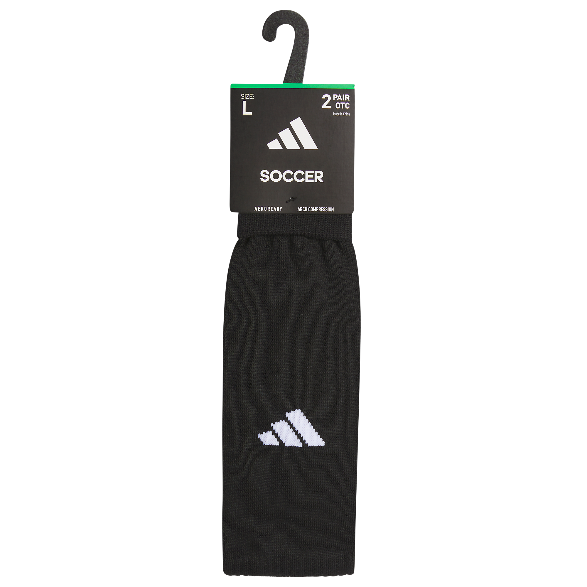 adidas Rival 2.0 Soccer Socks 2 pk - Black/White