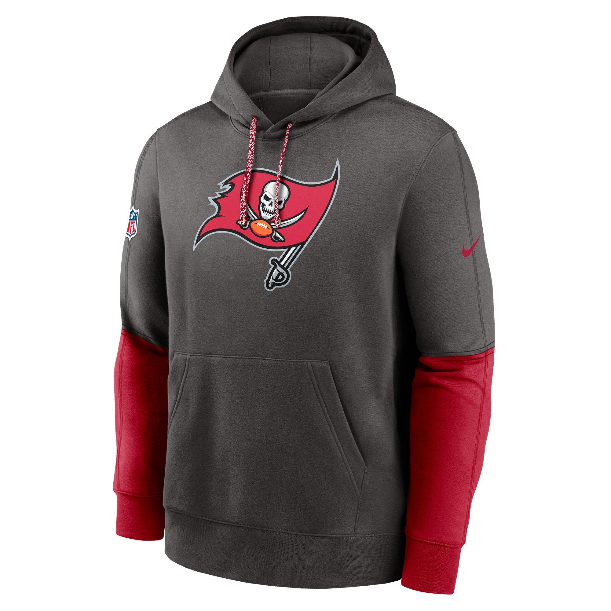 Nike Men's Tampa Bay Buccaneers '24 Club Hoodie - GREY/RED Thumbnail View 1