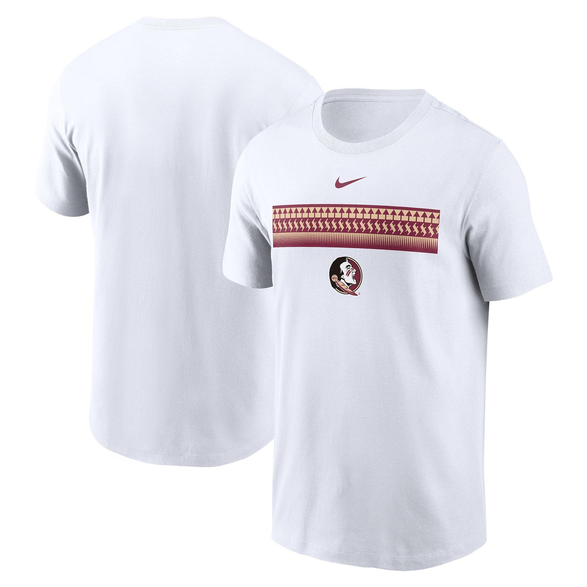Nike Men's Florida State Seminoles Striped Logo Tee - WHITE Thumbnail View 3