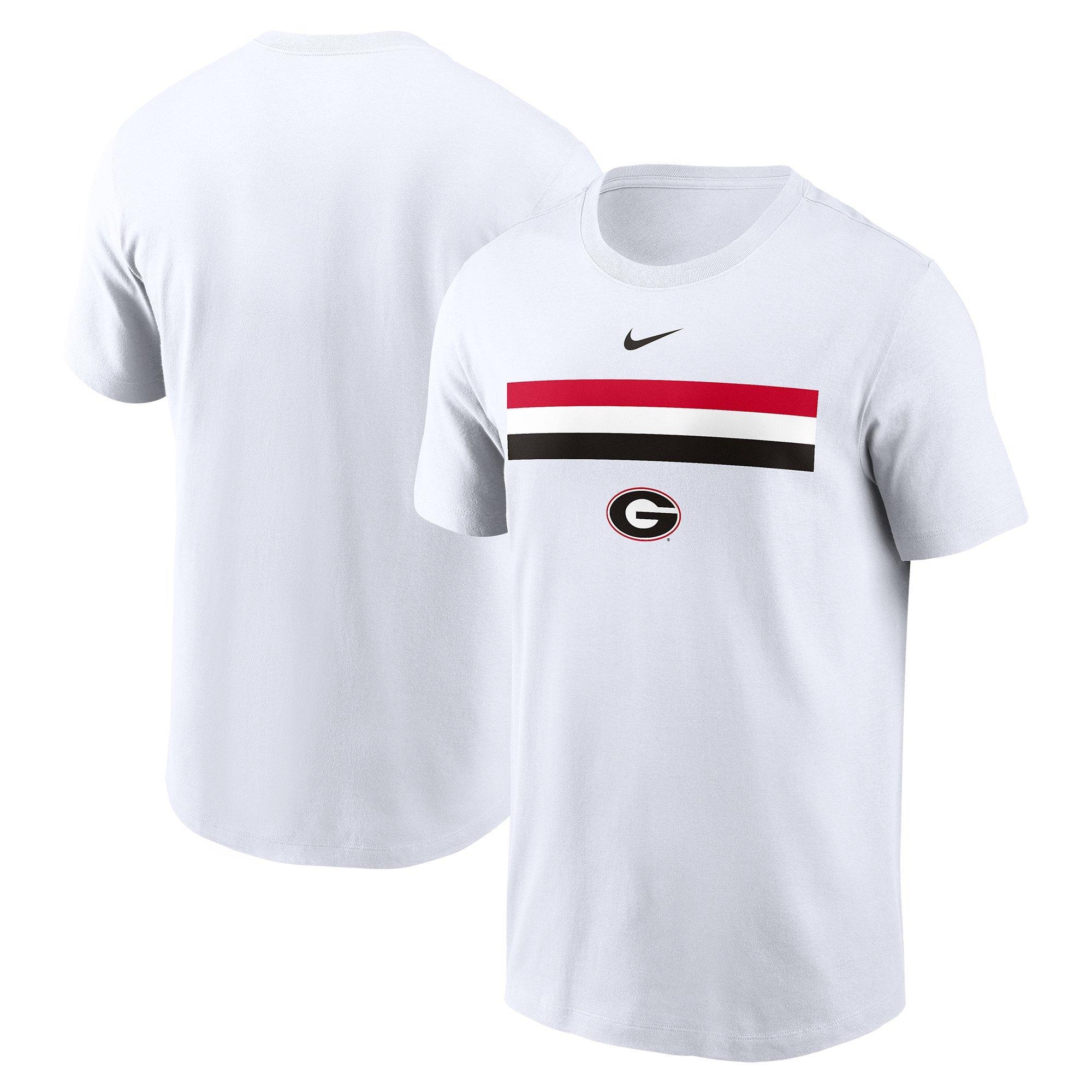 Nike Men's Georgia Bulldogs Striped Logo Tee - WHITE Thumbnail View 3
