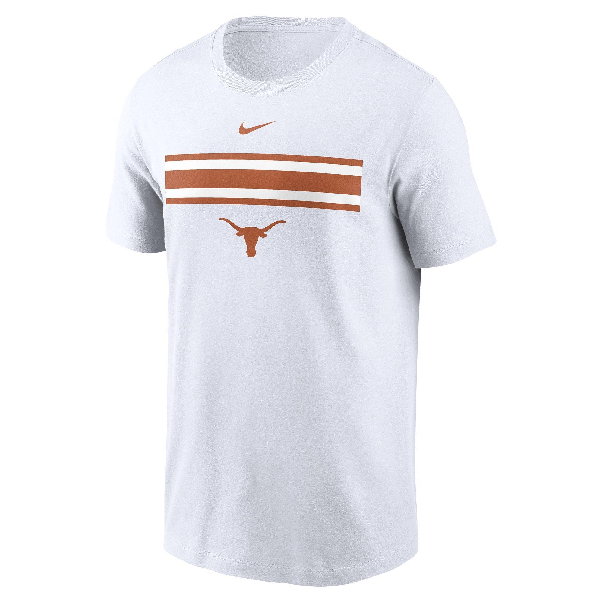 Nike Men's Texas Longhorns Striped Logo Tee - WHITE Thumbnail View 1