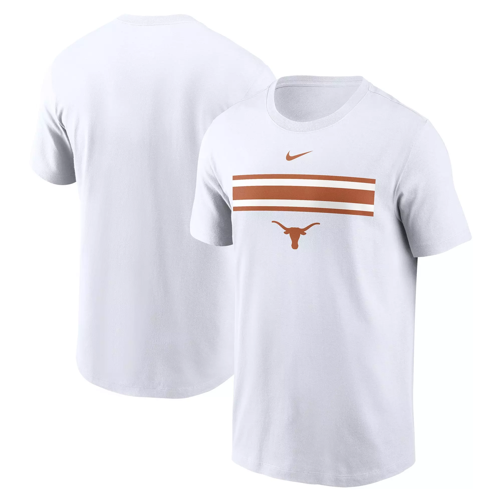 Nike Men's Texas Longhorns Striped Logo Tee - WHITE