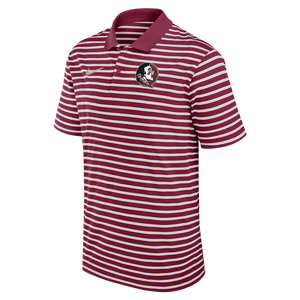 Nike Men's Florida State Seminoles Striped Polo-Red