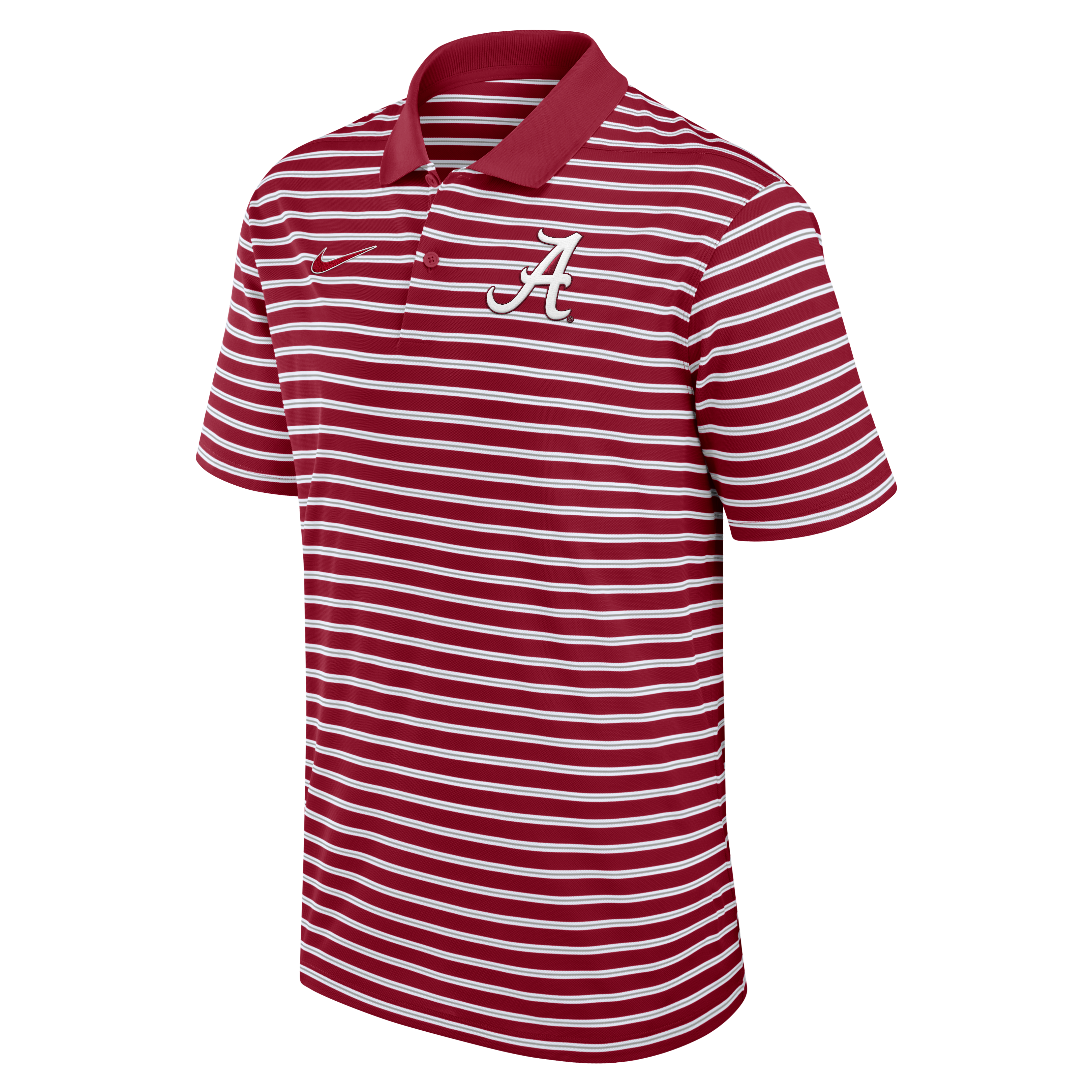 Nike Men's Alabama Crimson Tide Striped Polo-Red - RED Thumbnail View 1
