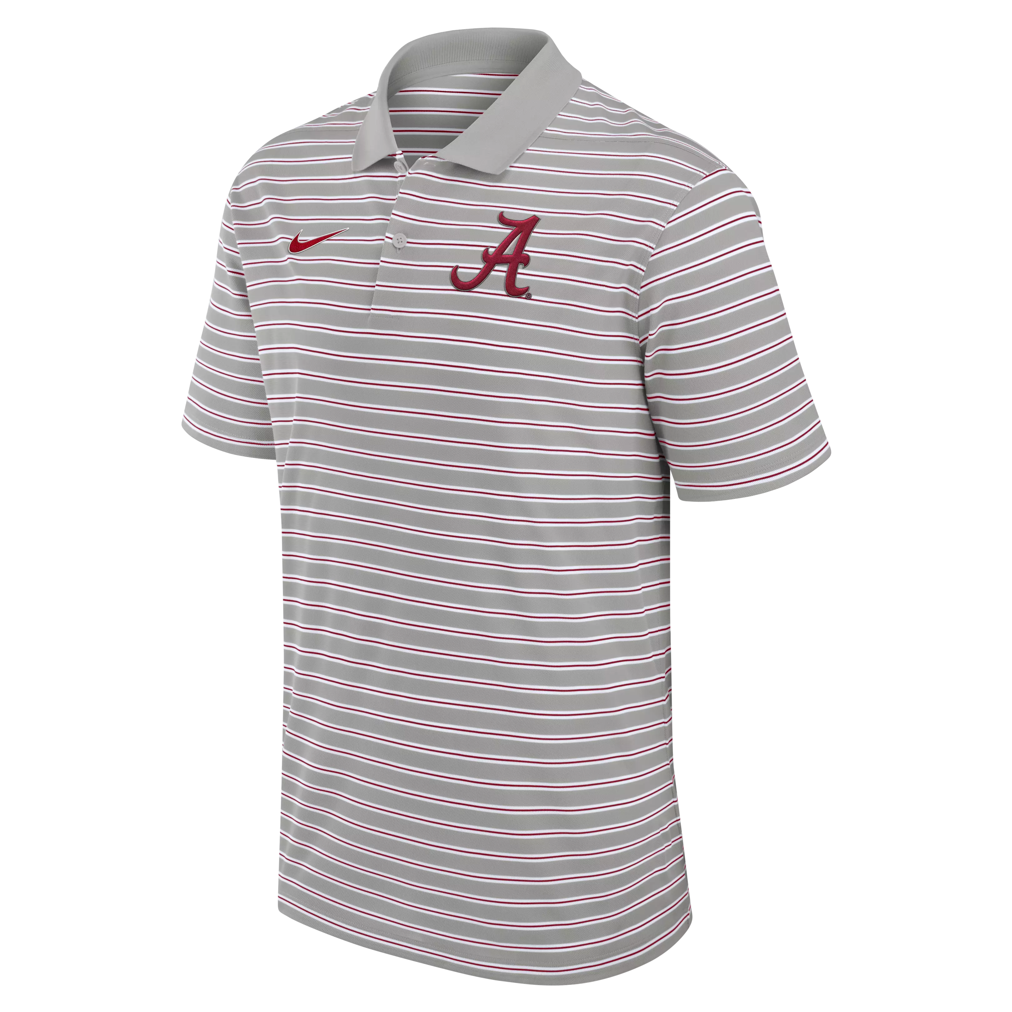 Nike Men's Alabama Crimson Tide Striped Polo-Grey - GREY