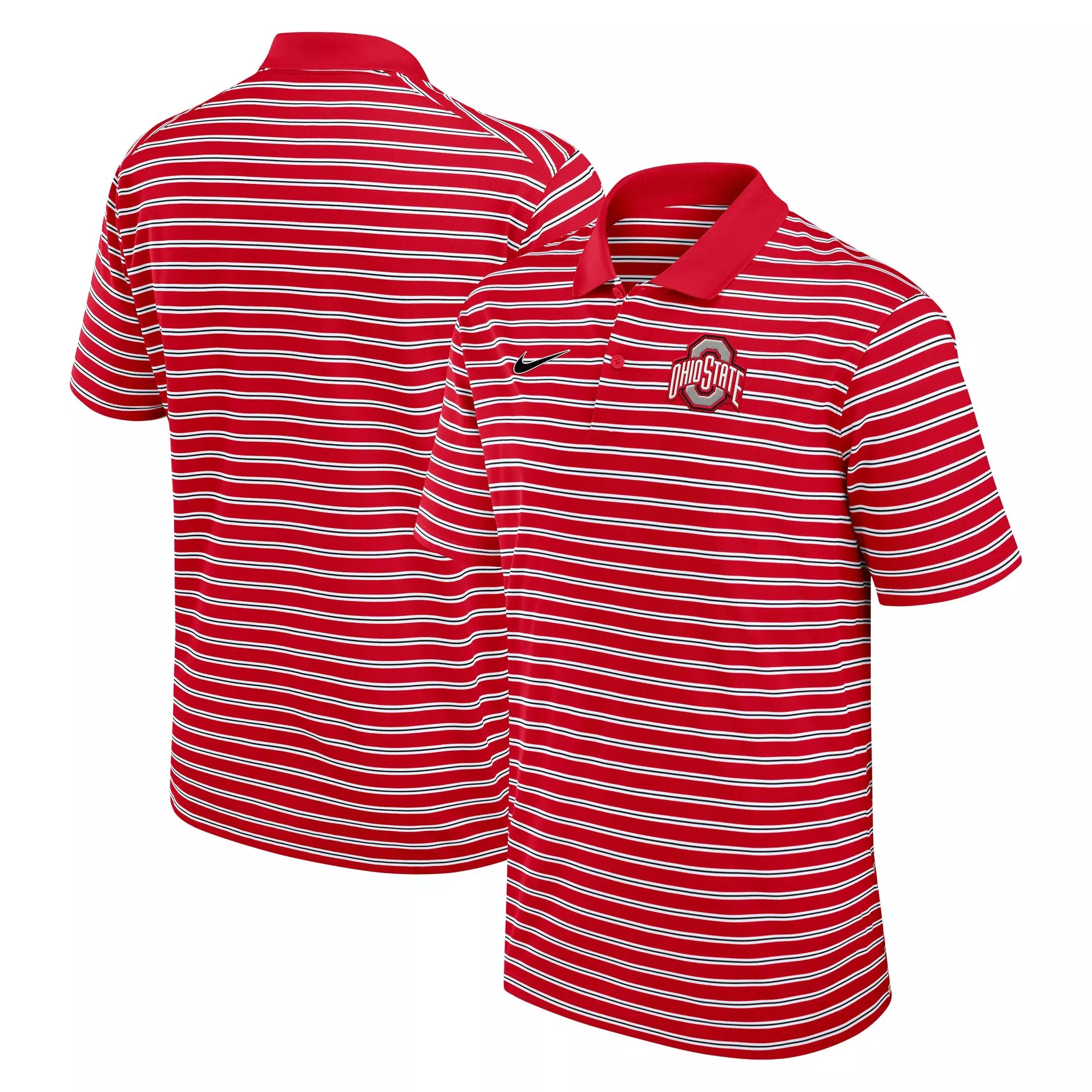 Nike Men's Ohio State Buckeyes Primetime Victory Striped Polo - RED