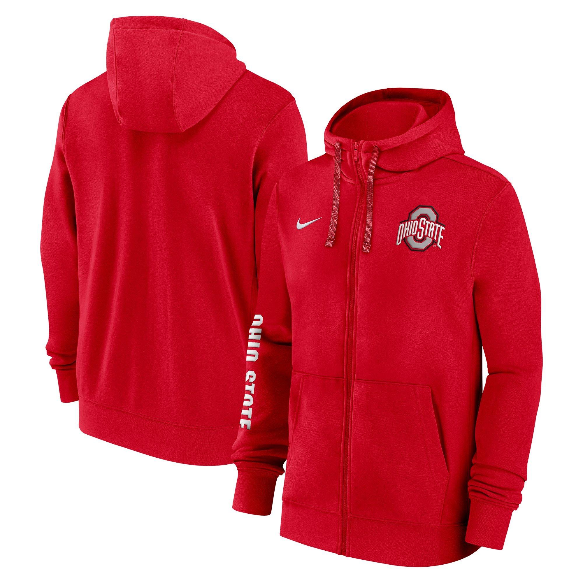 Nike Men's Ohio State Buckeyes Sideline Team Issue Full-Zip Jacket - RED Thumbnail View 3